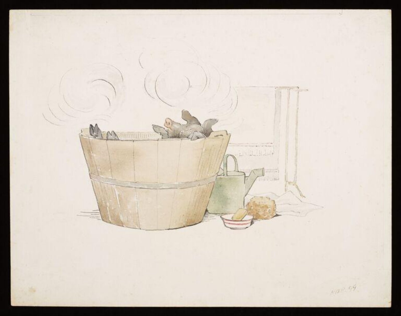 Pig in a tub, Beatrix Potter, 1899