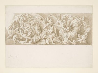 Drawing of part of a frieze