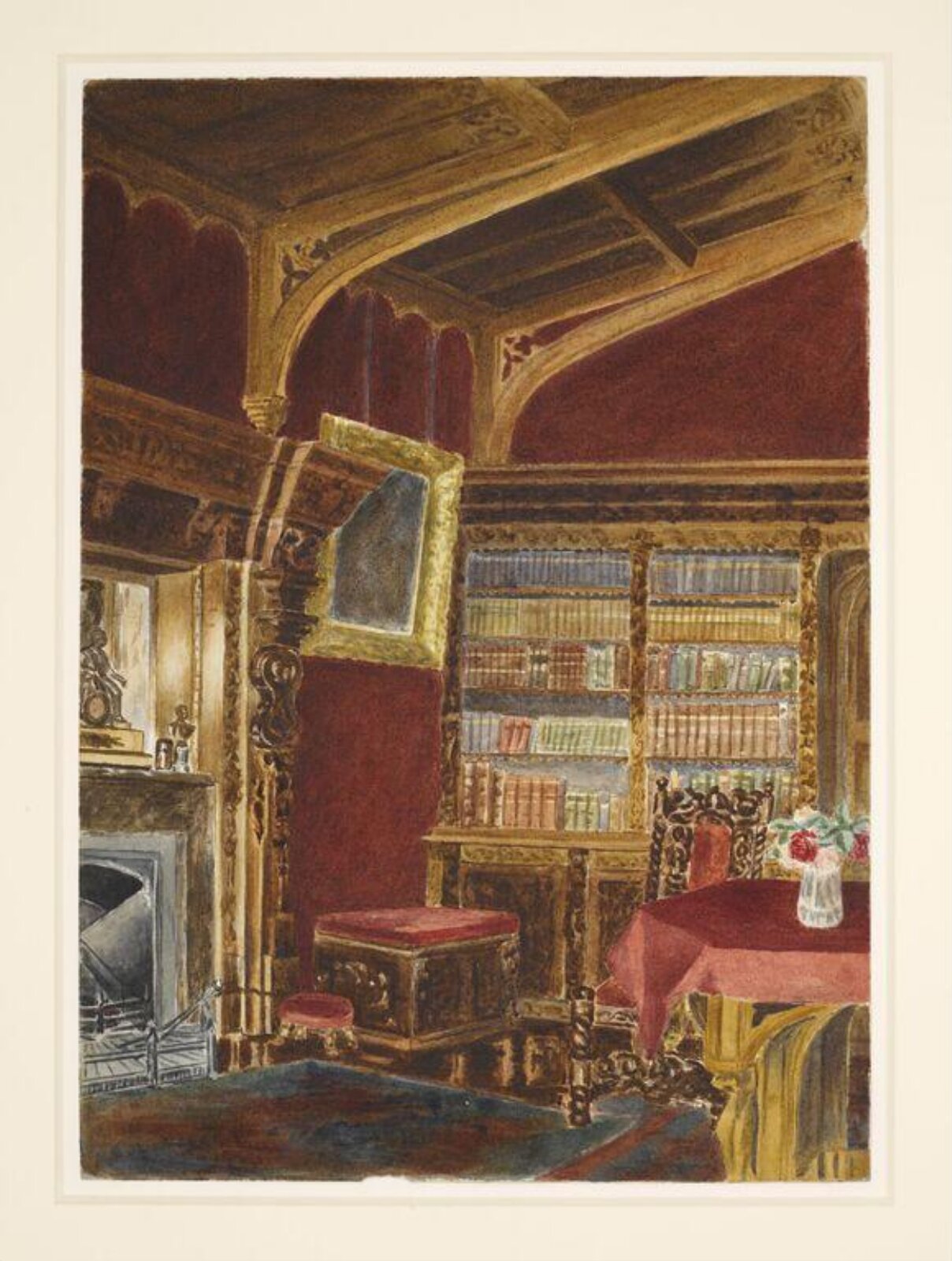 Library at Wray Castle, Beatrix Potter, July 1882