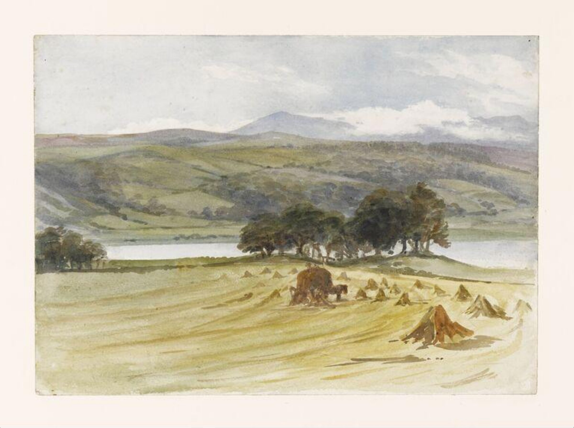 Harvest scene, Esthwaite Water, Beatrix Potter, 1896-1902