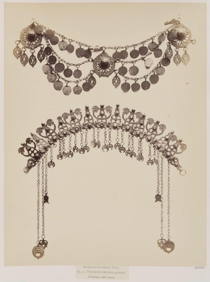 Two Head-Dresses, gilt metal, Wallachian, 18th Century top image
