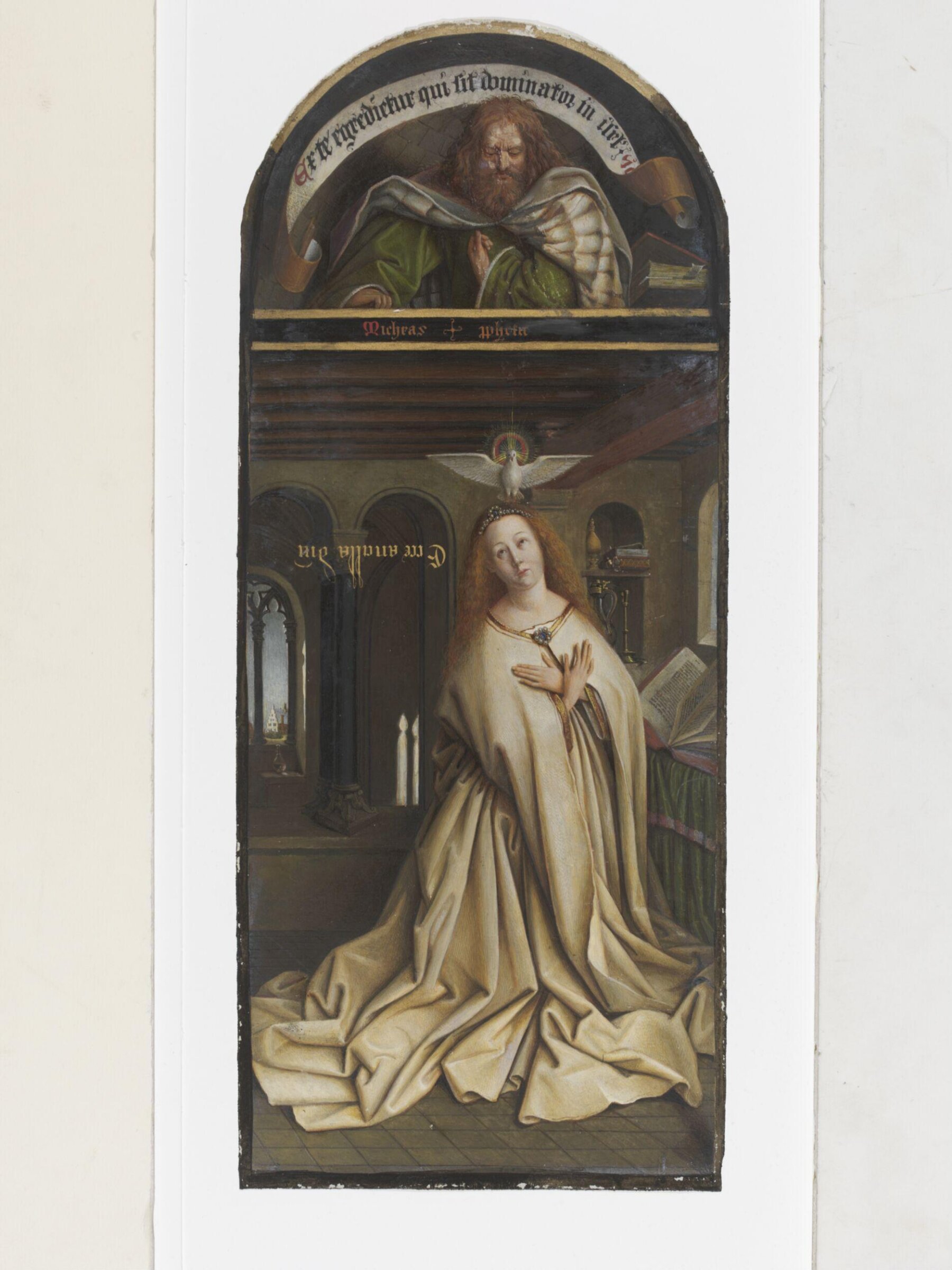 Copy of a detail of the Ghent Altarpiece, Annunicatory Angel and Prophet, by Hubert and Jan van Eyck in the church of St Bavon, Ghent., Christian Schultz, 1860s