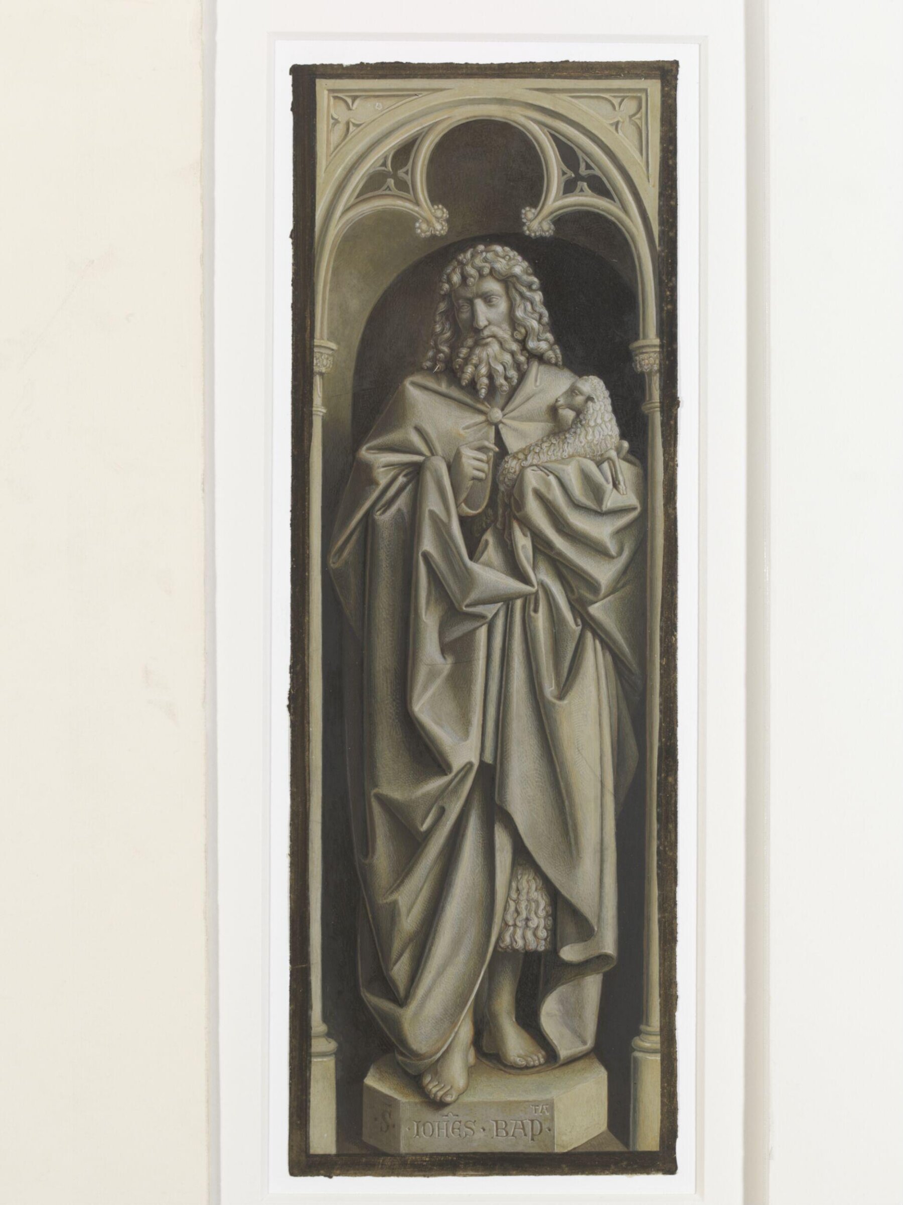 Copy of a detail of the Ghent Altarpiece, St John the Baptist by Hubert and Jan van Eyck in the church of St Bavon, Ghent., Christian Schultz, 1860s