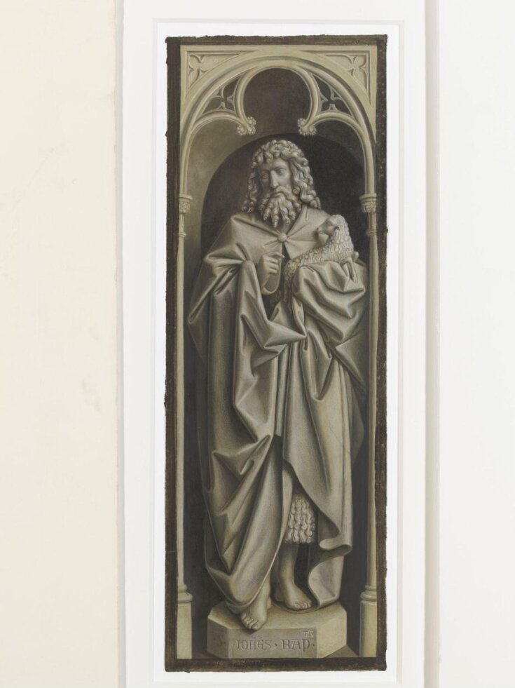 Copy of a detail of the Ghent Altarpiece, St John the Baptist by Hubert and Jan van Eyck in the church of St Bavon, Ghent. top image