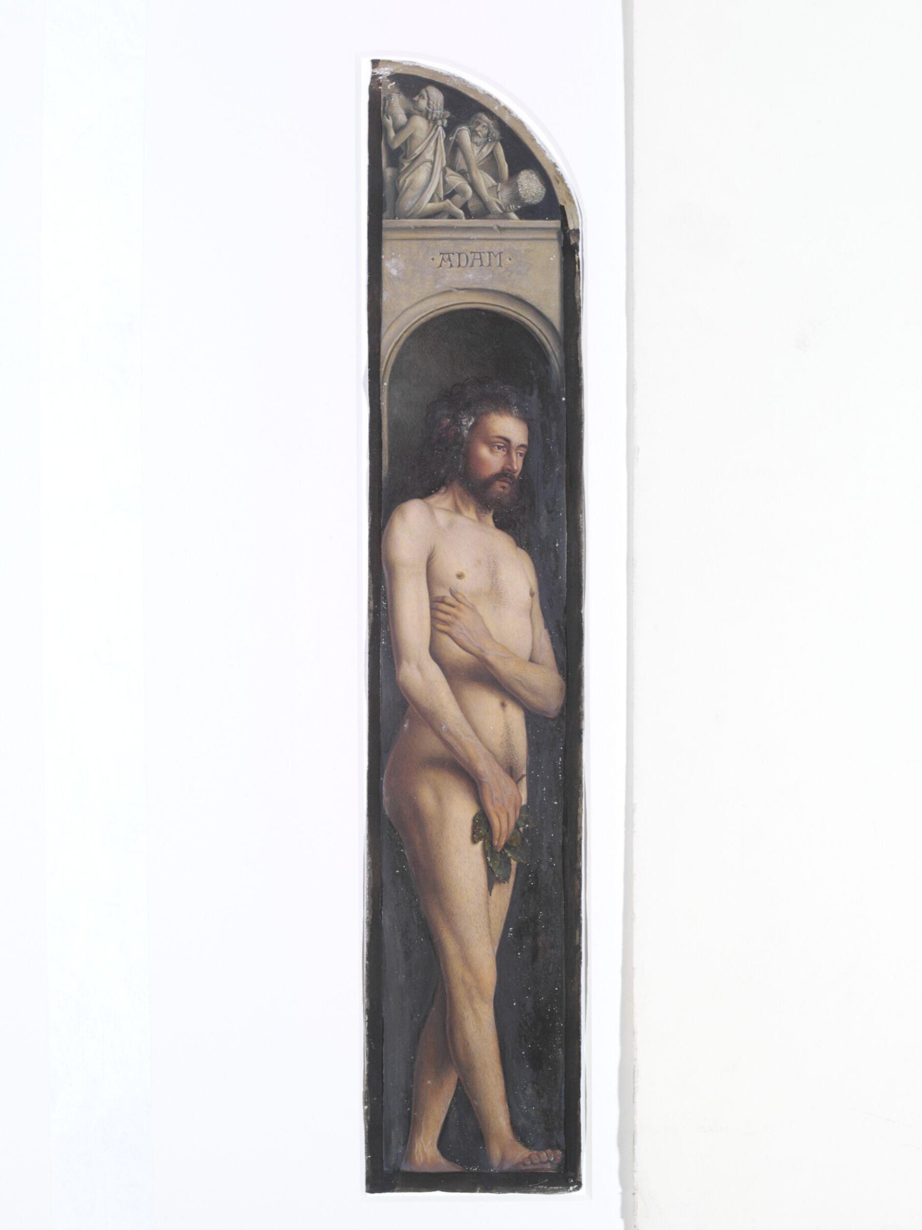 Copy of a detail from the Ghent Altarpiece, Adam, by Hubert and Jan van Eyck in the church of St Bavon, Ghent., Christian Schultz, 1860s
