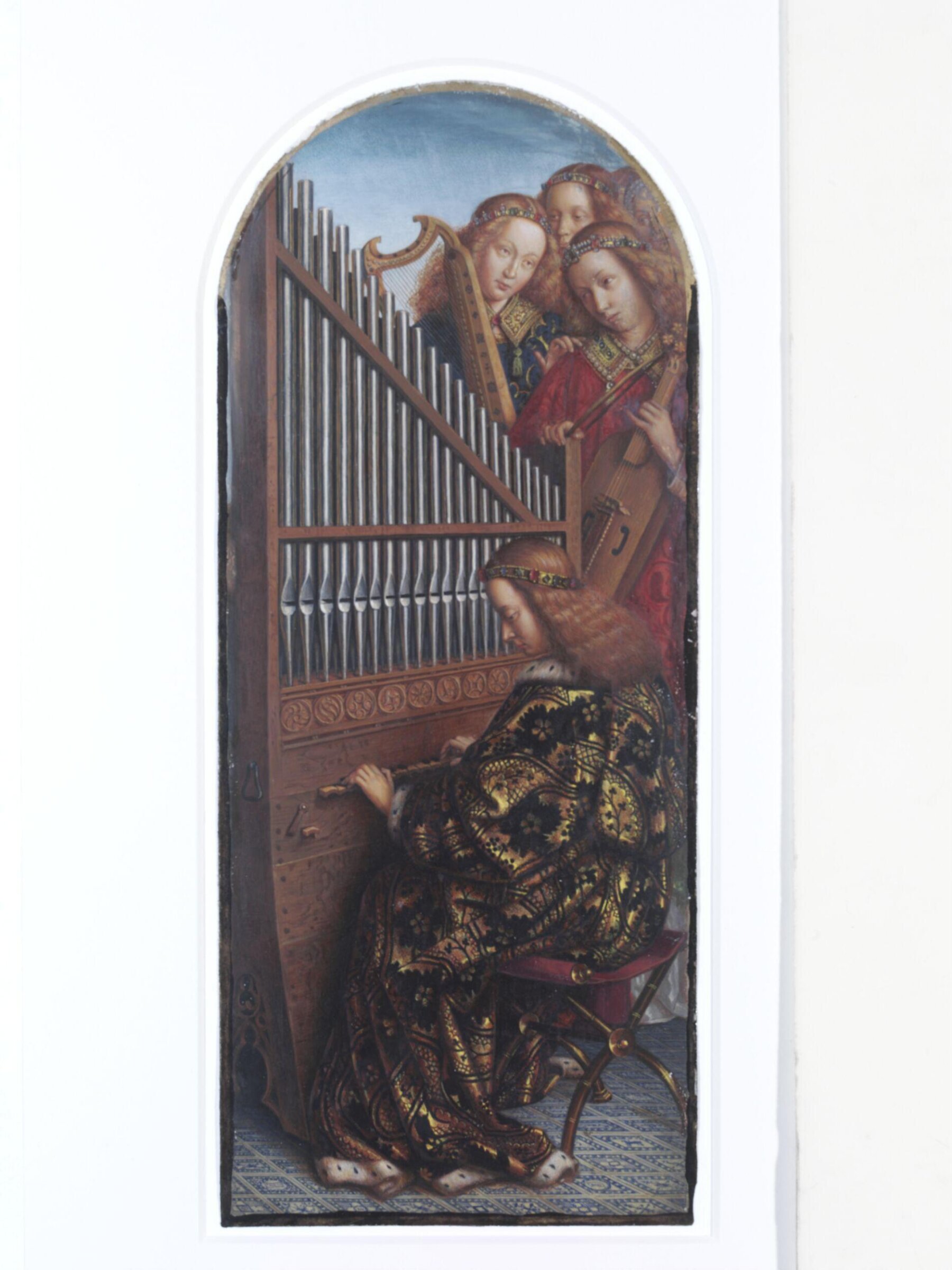 Copy of a detail of the Ghent Altarpiece, St Cecilia and the Organ, by Hubert and Jan van Eyck in the church of St Bavon, Ghent., Christian Schultz, 1860s