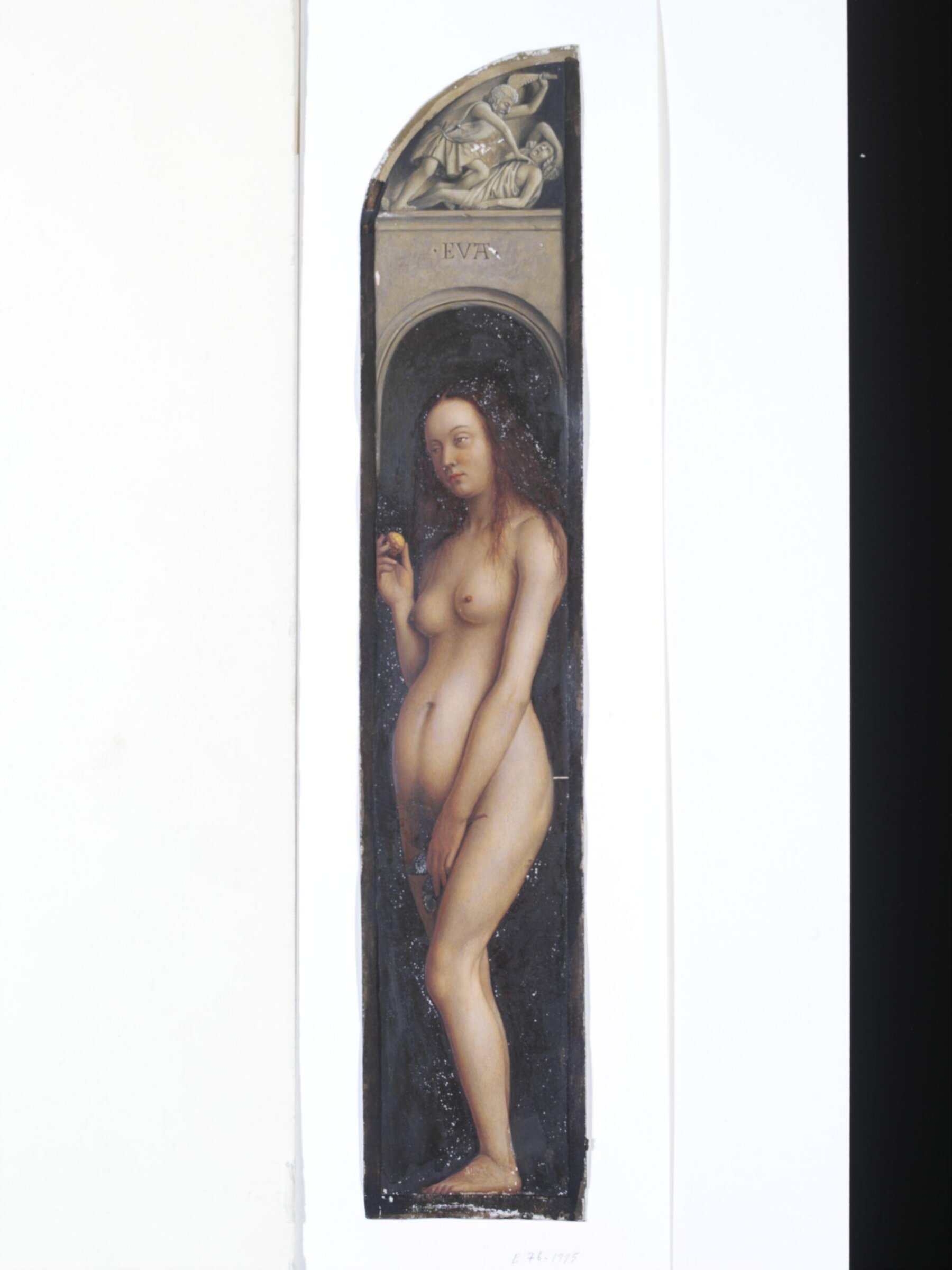 Copy of a detail of the Ghent Altarpiece, Eve, by  Hubert and Jan van Eyck in the church of St Bavon, Ghent., Christian Schultz, 1860s
