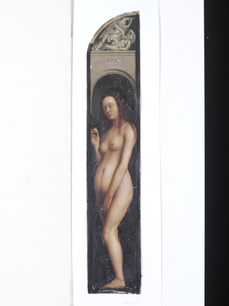 Copy of a detail of the Ghent Altarpiece, Eve, by  Hubert and Jan van Eyck in the church of St Bavon, Ghent.