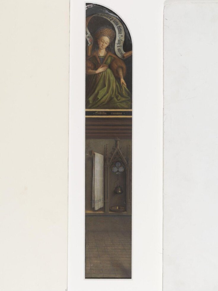 Copy of a detail of the Ghent Altarpiece, Sibyl of  Cumaea, by Hubert and Jan van Eyck in the church of St Bavon, Ghent