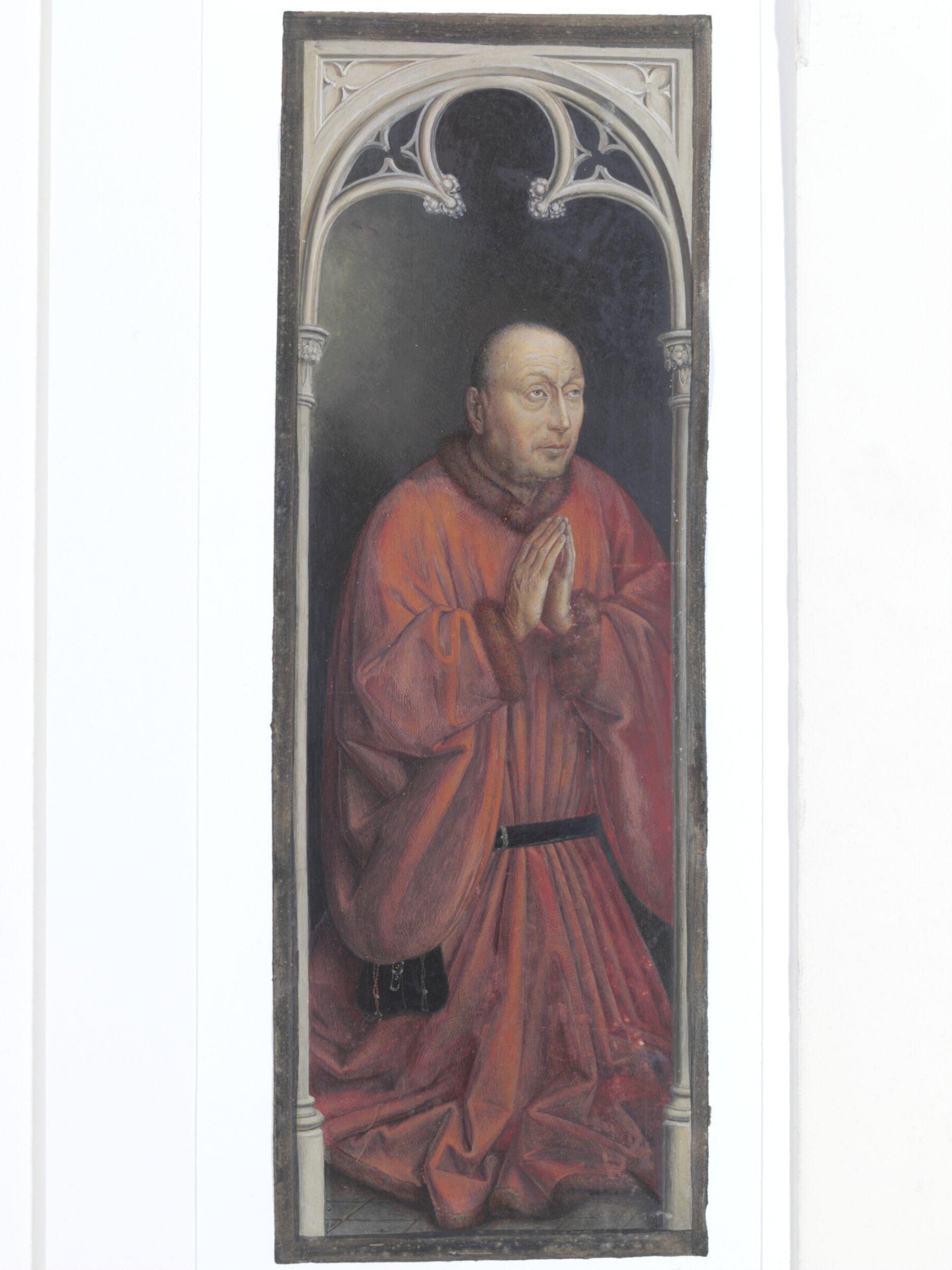 Copy of a detail of the Ghent Altarpiece, Josse Vyd, by Hubert and Jan van Eyck in the church of St Bavon, Ghent, Christian Schultz, 1860s