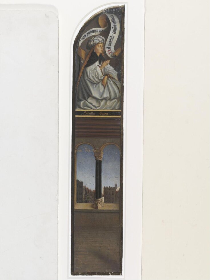 Copy of a detail of the Ghent Altarpiece, Sibyl of  Erythrae, by Hubert and Jan van Eyck in the church of St Bavon, Ghent.