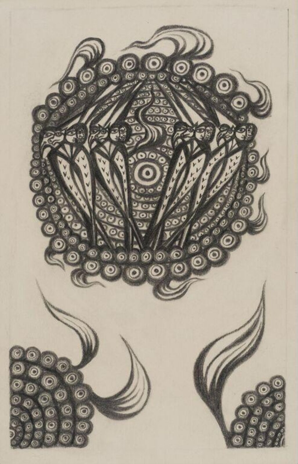 Illustration to Ezekiel, chapter 1:3, Cecil Collins, 1968