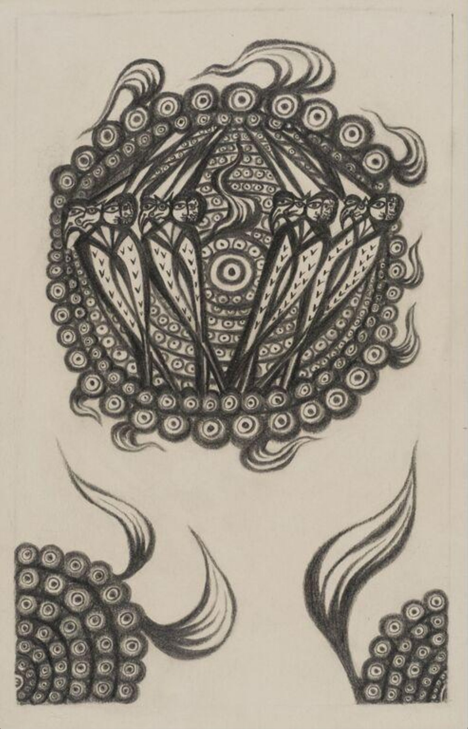 Illustration to Ezekiel, chapter 1:3, Cecil Collins, 1968