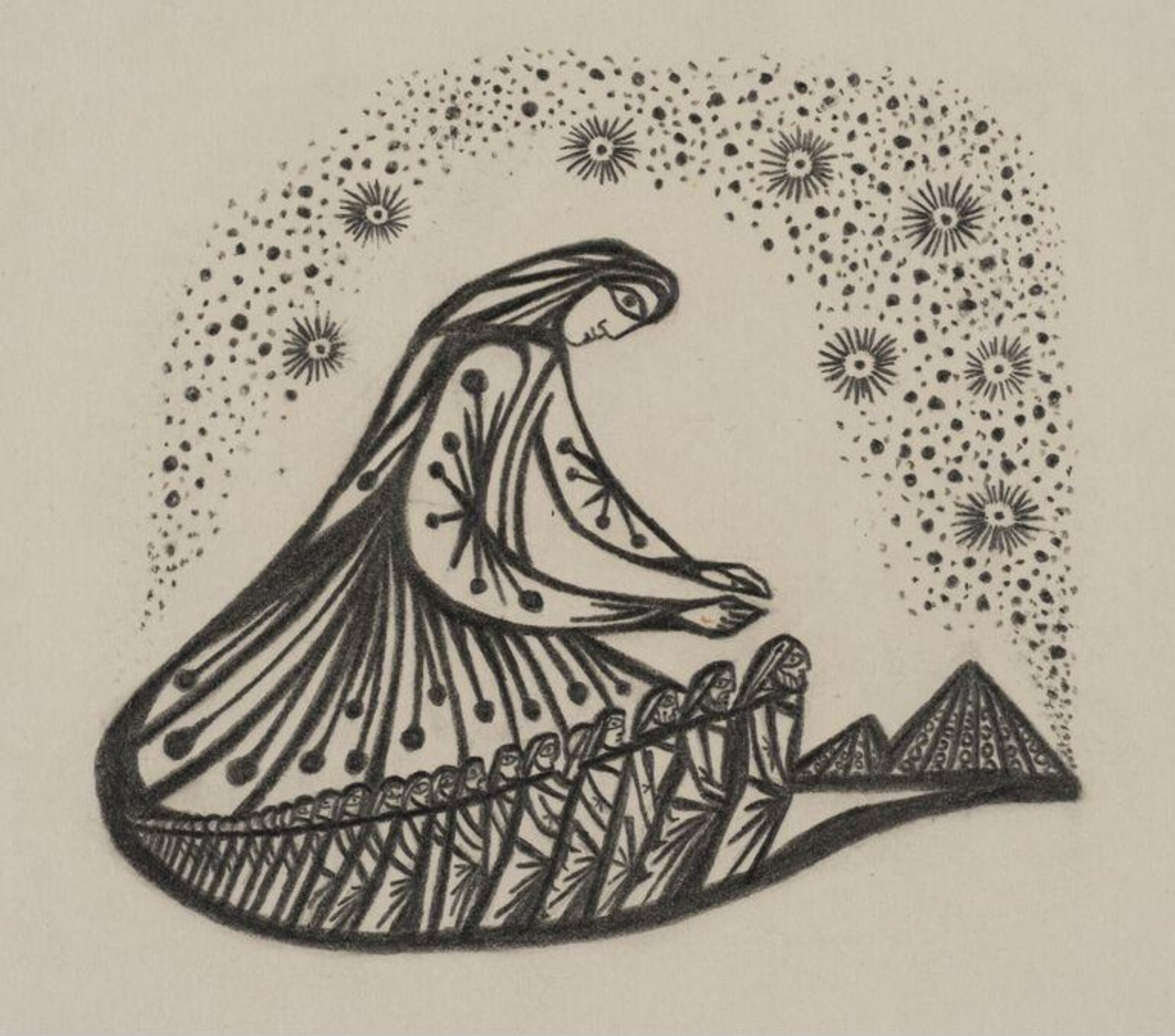 Illustration to Chapter 9, 'The Wisdom of Solomon', from The Apocrypha, Cecil Collins, 1968