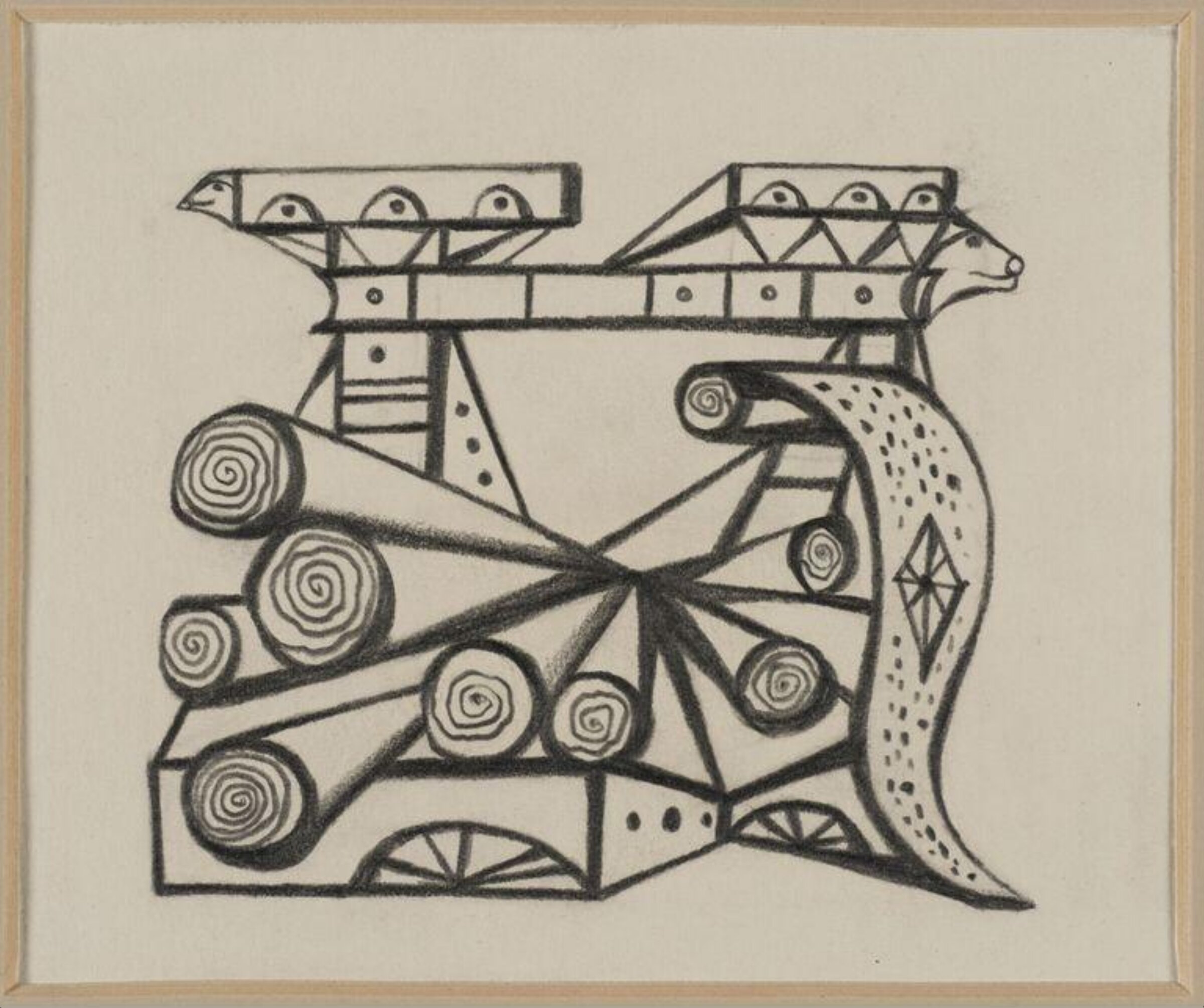 Drawing for Chapter 6 of Ezra from the Old Testament, Cecil Collins, 1968