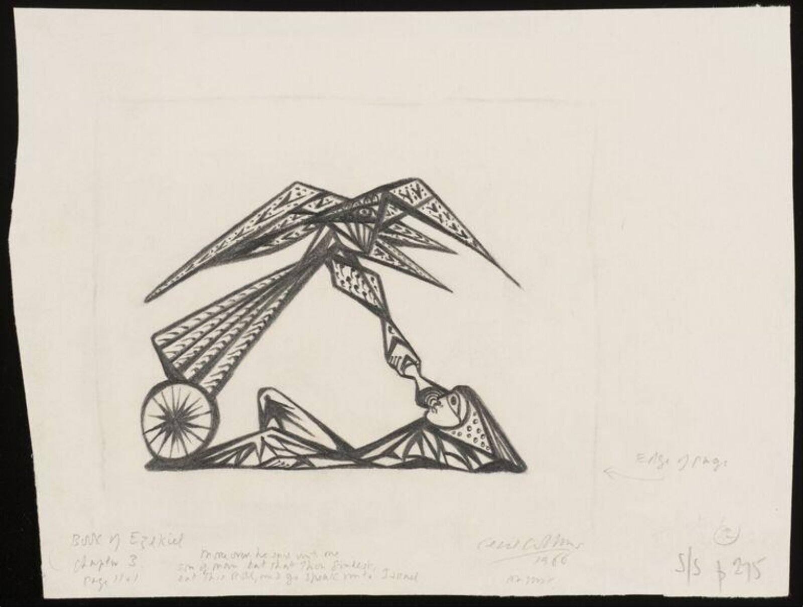 Illustration to Ezekiel, chapter 3, Cecil Collins, 1968
