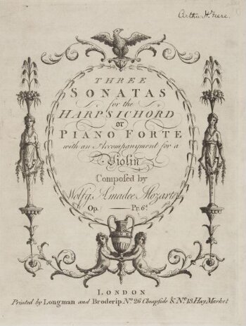 The Sonatas for the Harpsichord or Piano Forte with an Accompanyment for a Violin