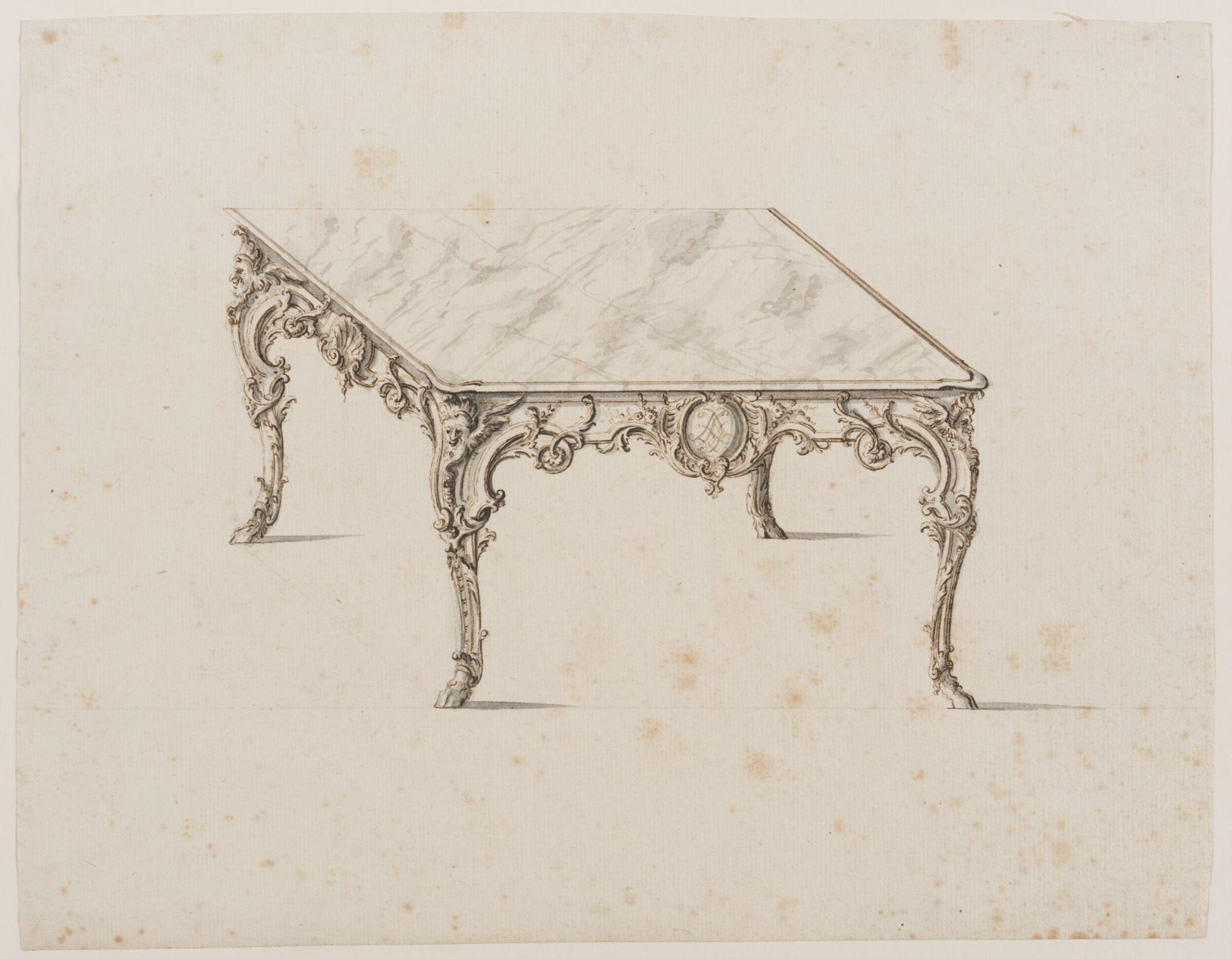 Design for a marble-topped table, Thomas Lainé, ca. 1715-1720