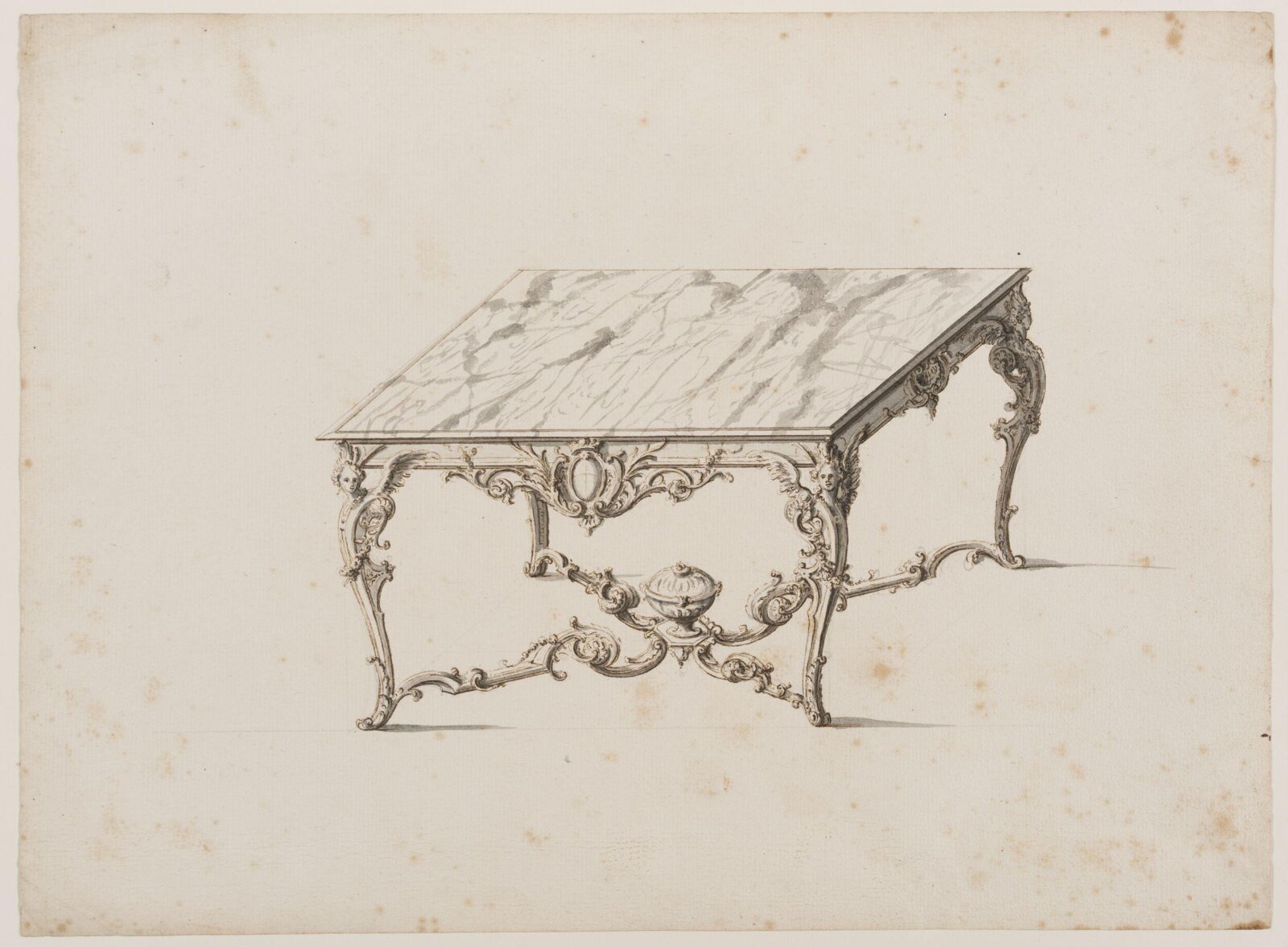 Design for a marble-topped table, Thomas Lainé, ок. 1715–1720