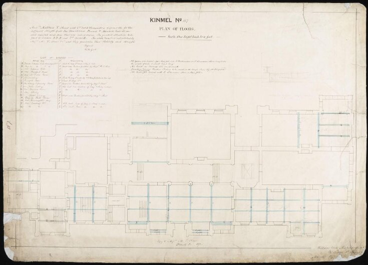Kinmel Hall, drawing no. 157, plan for iron girders