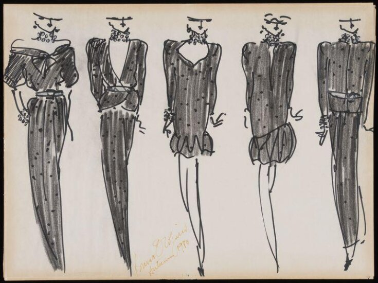 Sheet of fashion designs by Bruce Oldfield top image