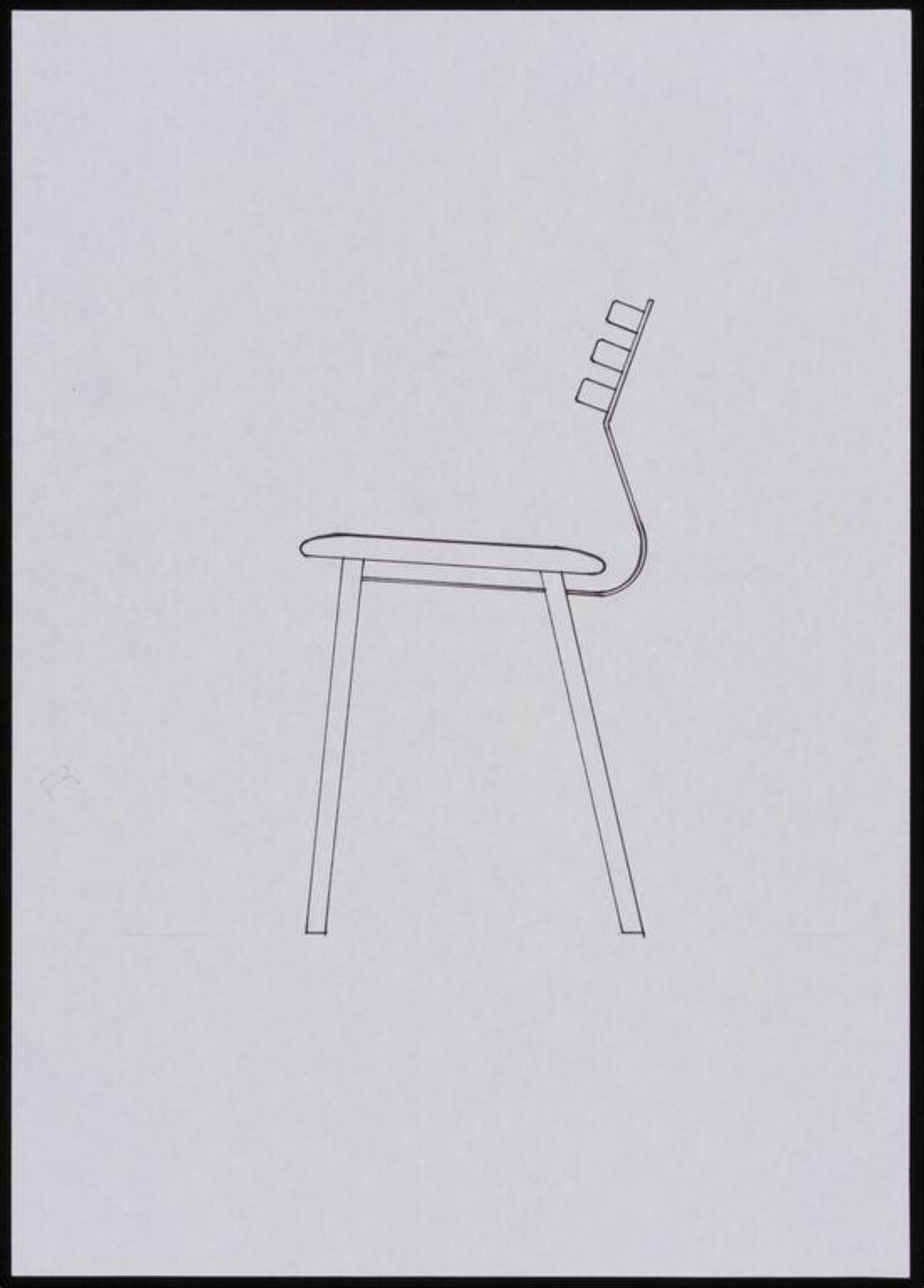 Rib chair. Side elevation, scale 1 mm. to 5 mm., Paul M. Chamberlain, 1986