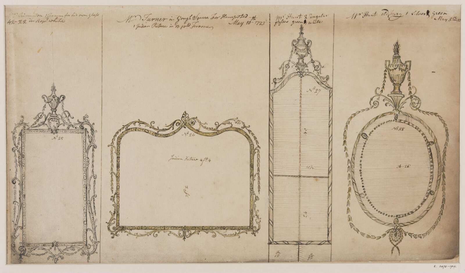 Drawing, workshop of John Linnell, May 1773