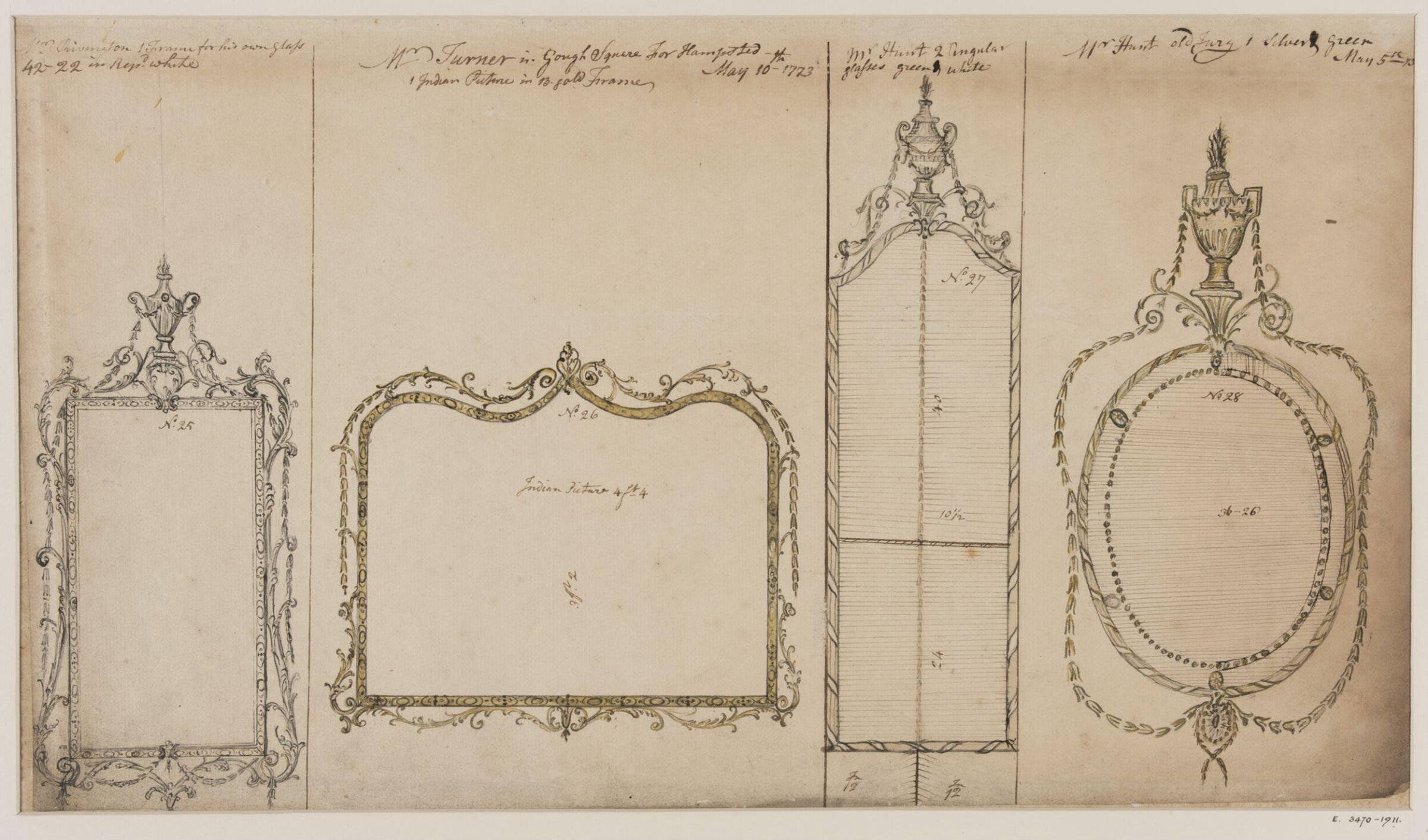 Drawing, workshop of John Linnell, May 1773
