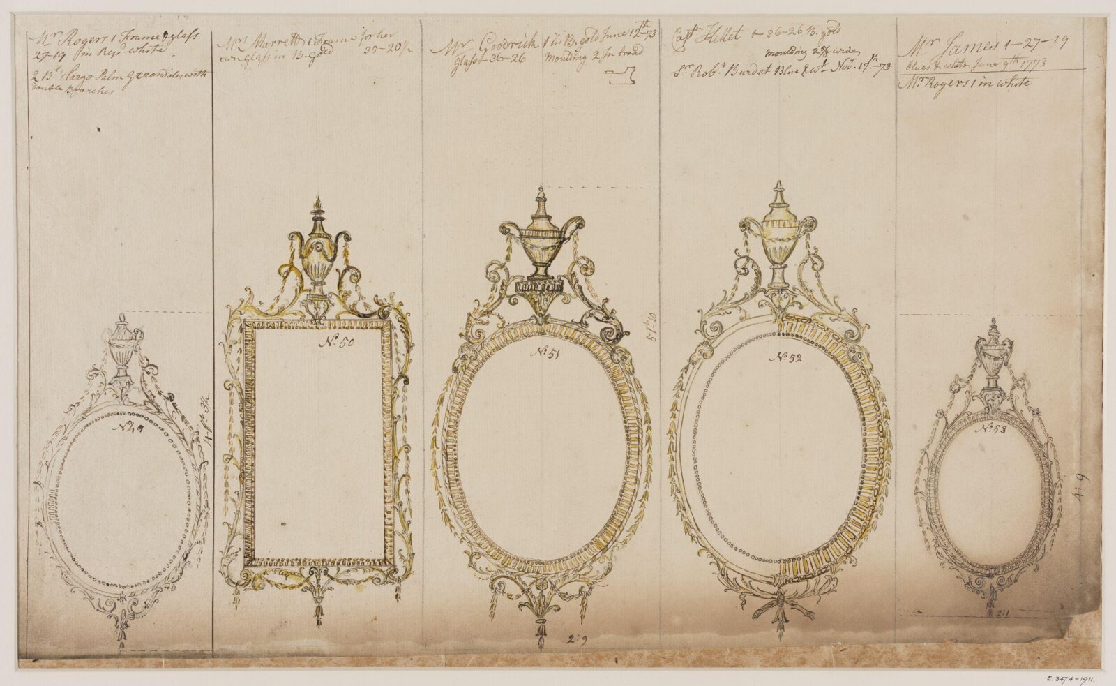 Drawing, workshop of John Linnell, June 1773