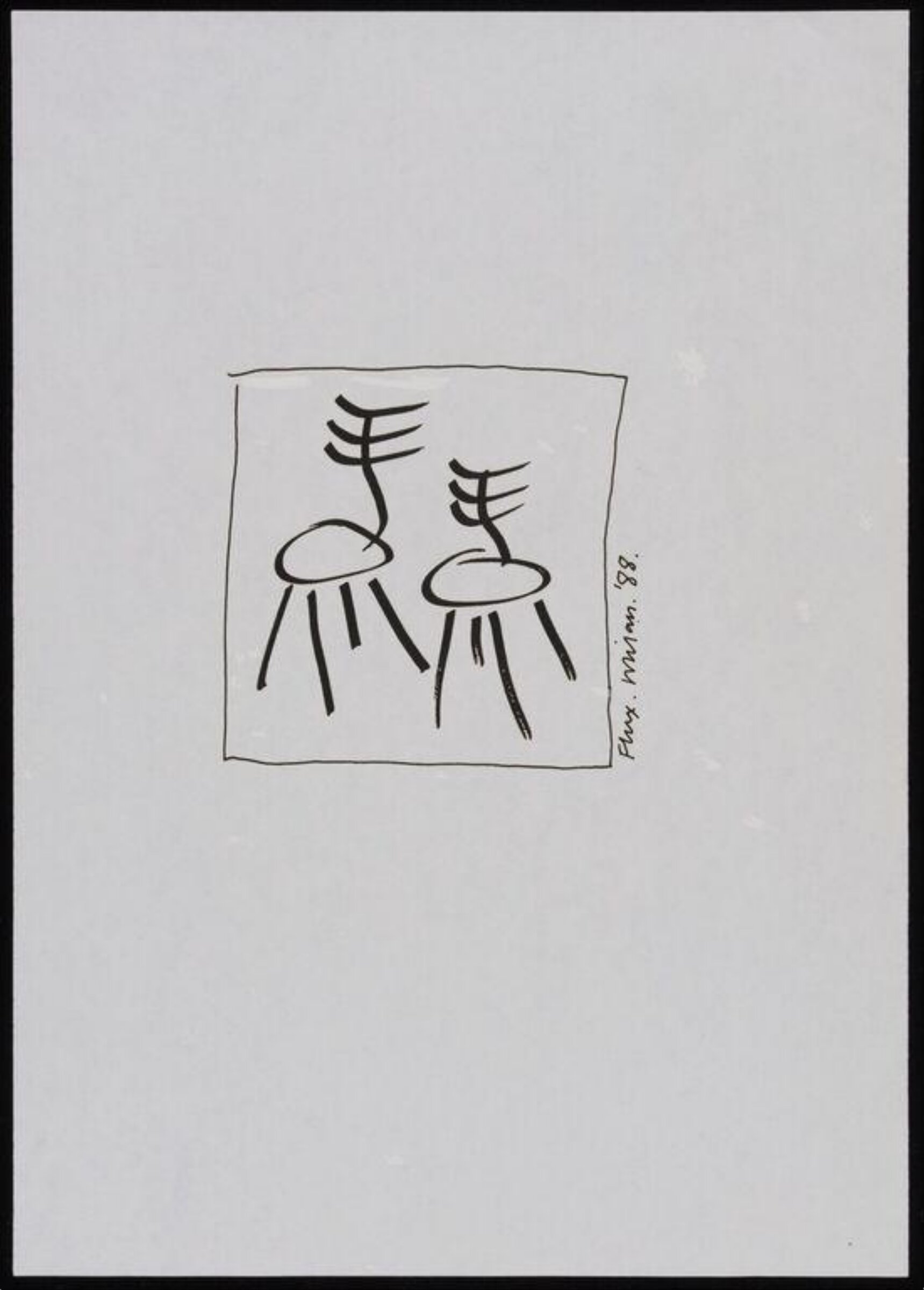 Calligraphic sketches of Rib chair, re-used for Milan show 1988., Paul M. Chamberlain