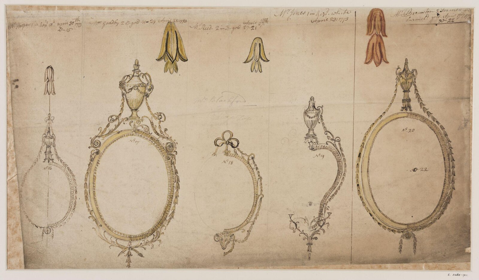 Drawing, workshop of John Linnell, April 1773