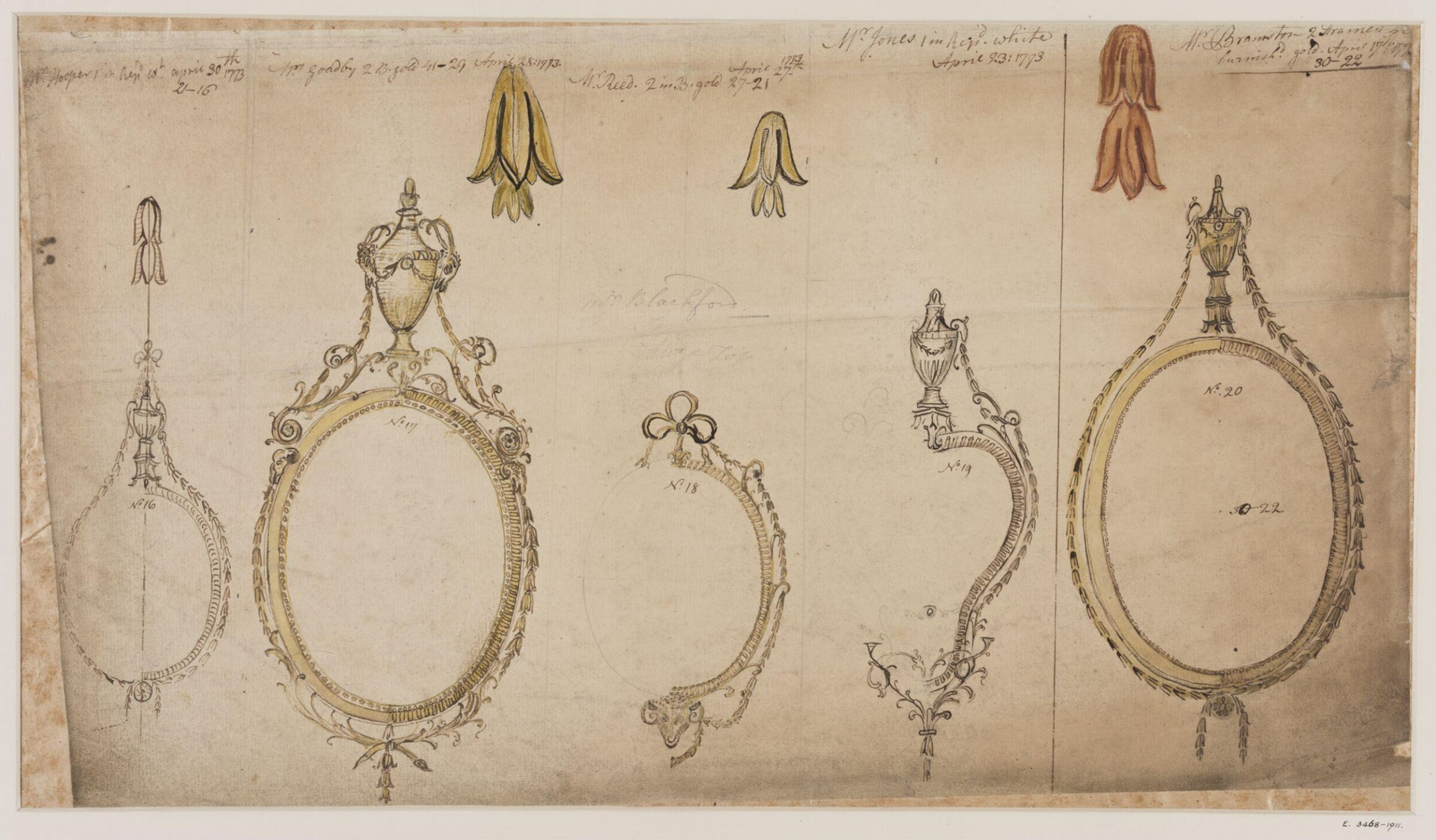 Drawing, workshop of John Linnell, April 1773