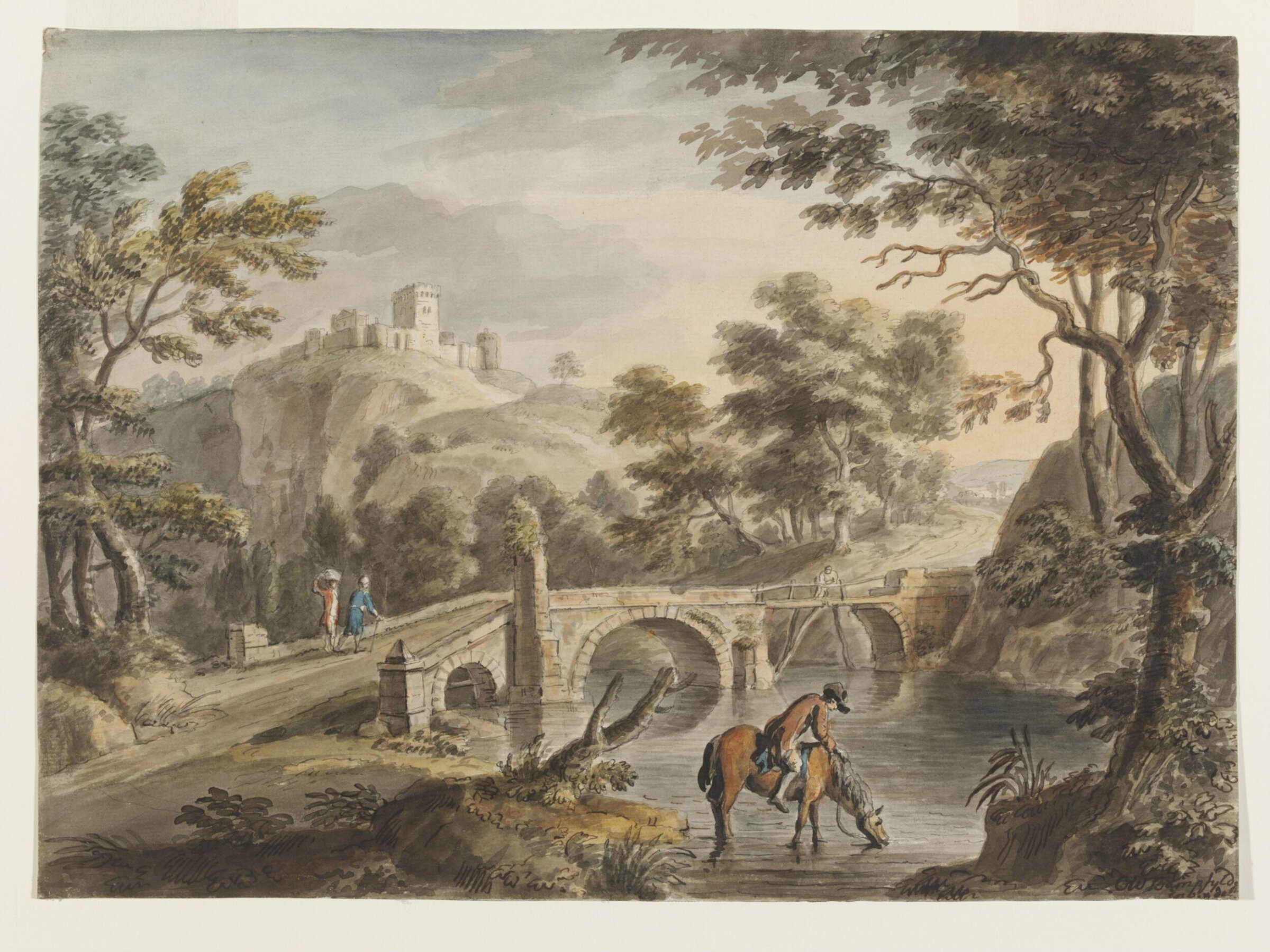 Landscape with Bridge, Coplestone Warre Bampfylde, ca. mid 18th century