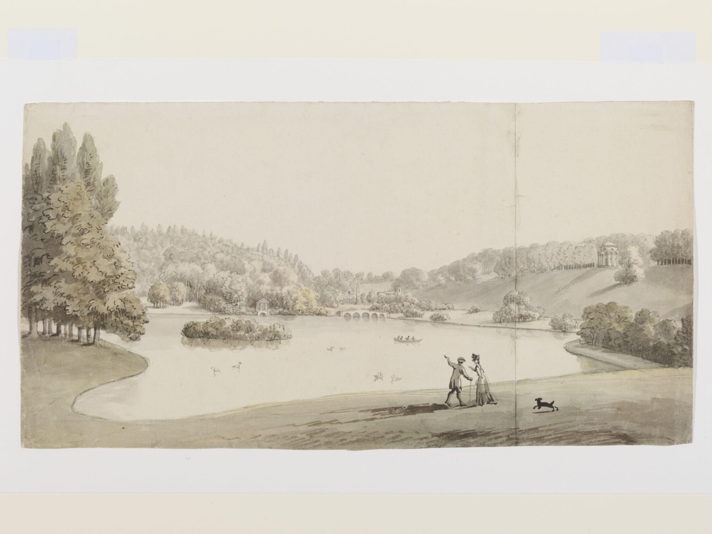 View of Stourhead Garden, Wiltshire, Coplestone Warre Bampfylde, 1770-1780