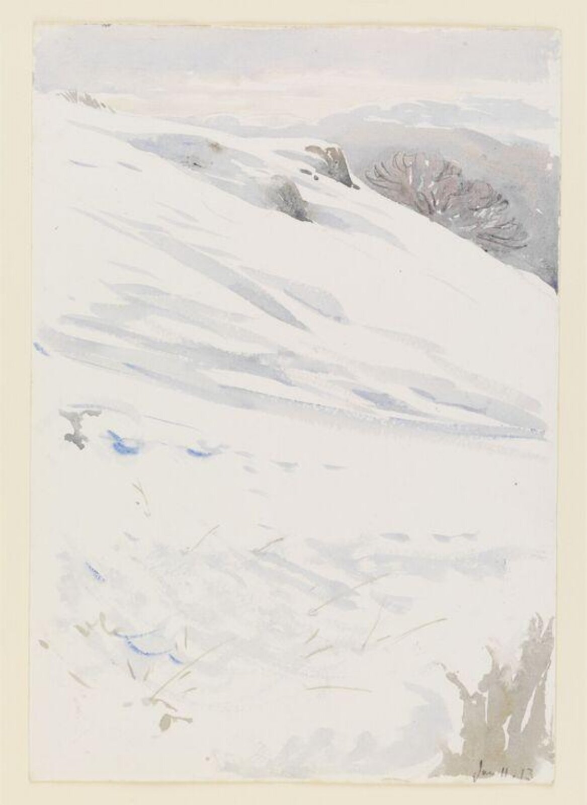 Snowy hillside, Beatrix Potter, 11 January 1913