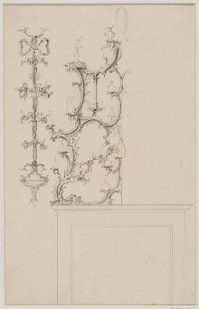 Design for part of an overmantel and a wall bracket thumbnail 1