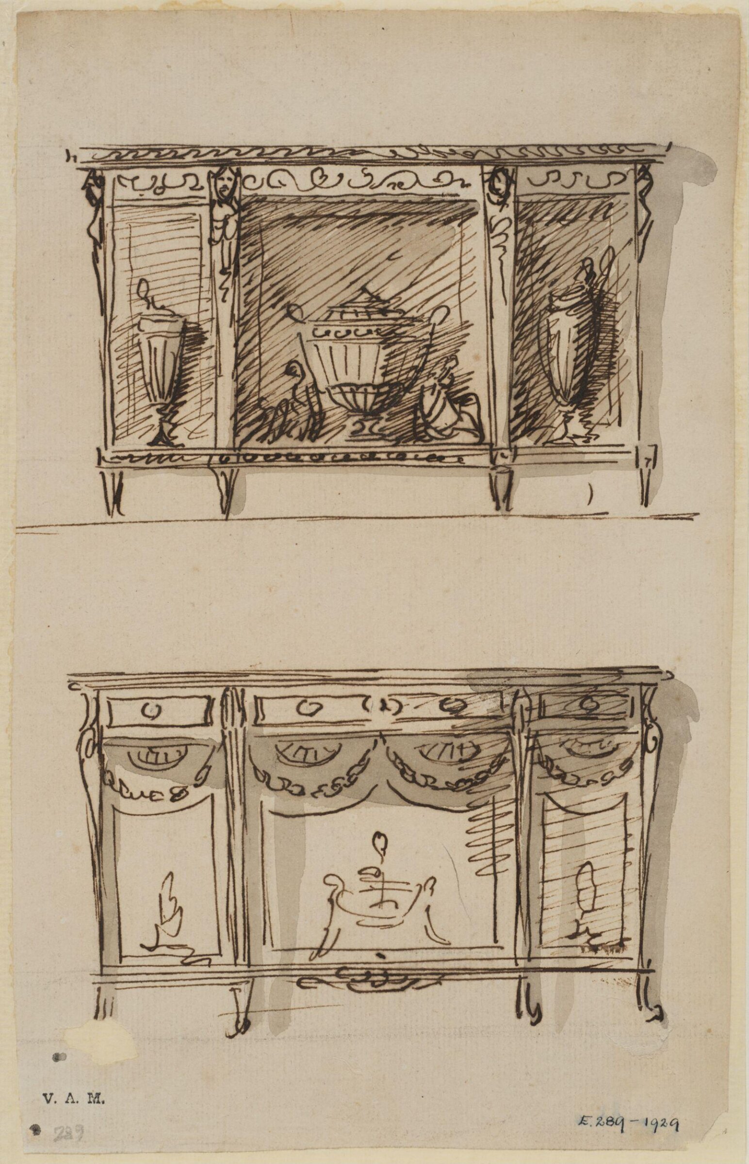A Miscellaneous Collection of Original Designs, made, and for the most part executed, during an extensive Practice of many years in the first line of his Profession, by John Linnell, Upholsterer Carver & Cabinet Maker. Selected from his Portfolio's at his Decease, by C. H. Tatham Architect. AD 1800., John Linnell, late 18th century