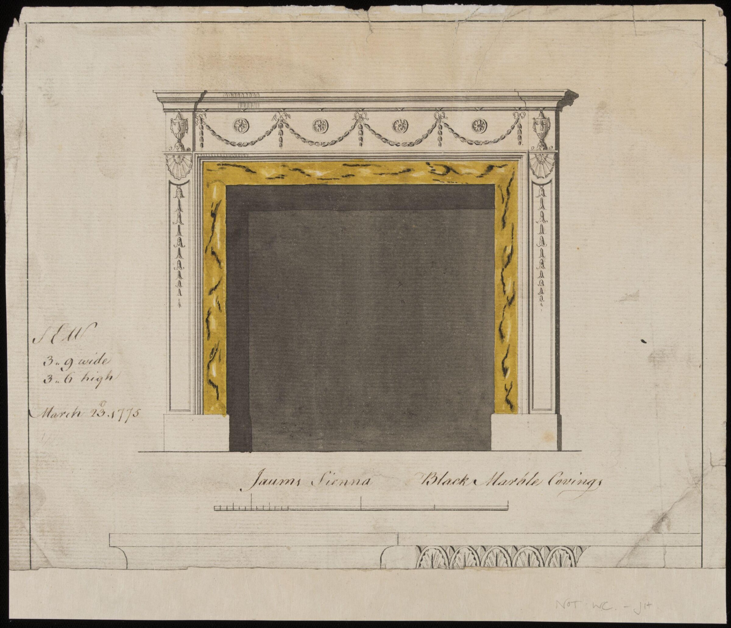 Drawing, John Yenn, 23rd March 1775