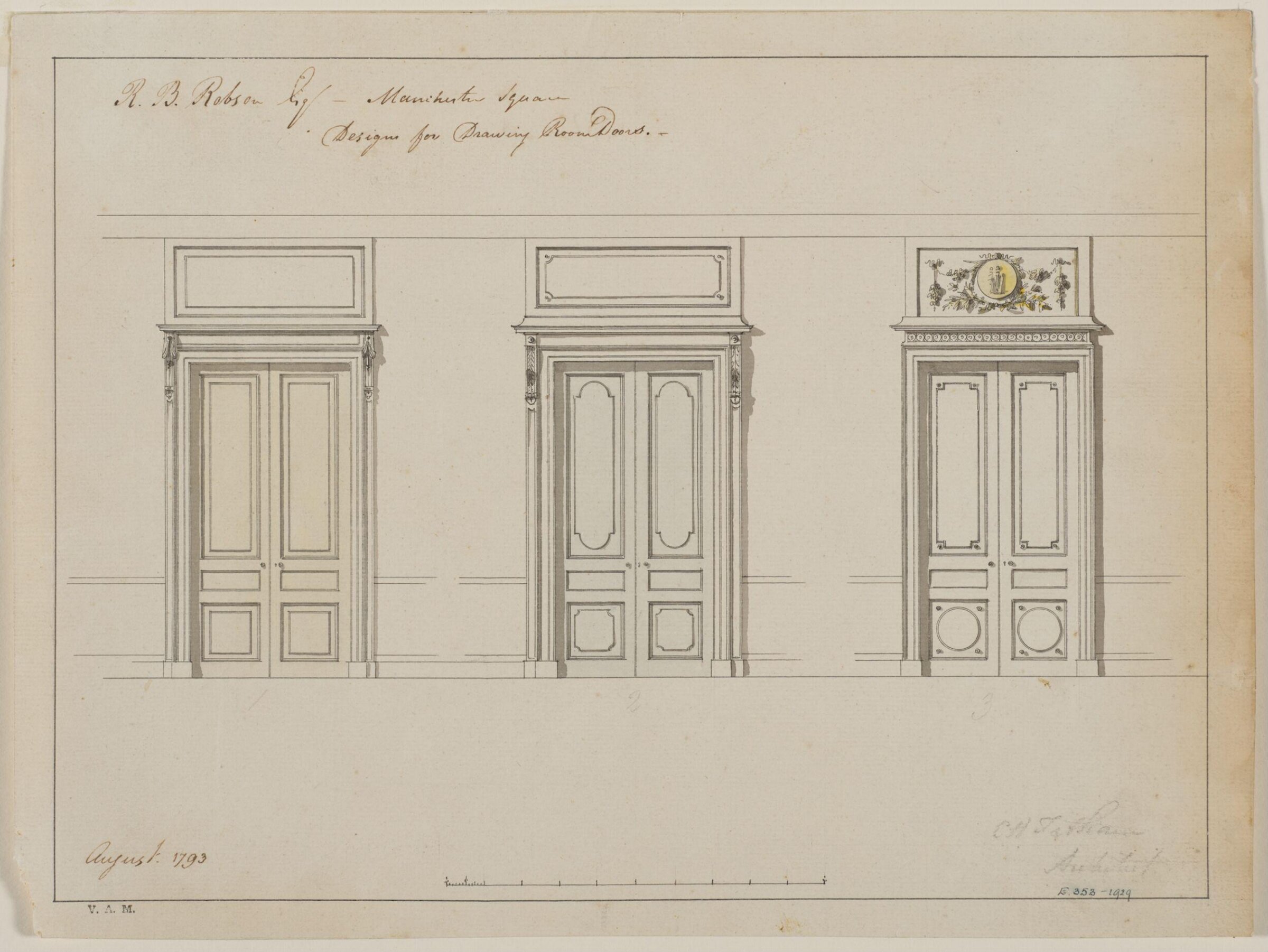 A Miscellaneous Collection of Original Designs, made, and for the most part executed, during an extensive Practice of many years in the first line of his Profession, by John Linnell, Upholsterer Carver & Cabinet Maker. Selected from his Portfolio's at his Decease, by C. H. Tatham Architect. AD 1800., Tatham, 1793