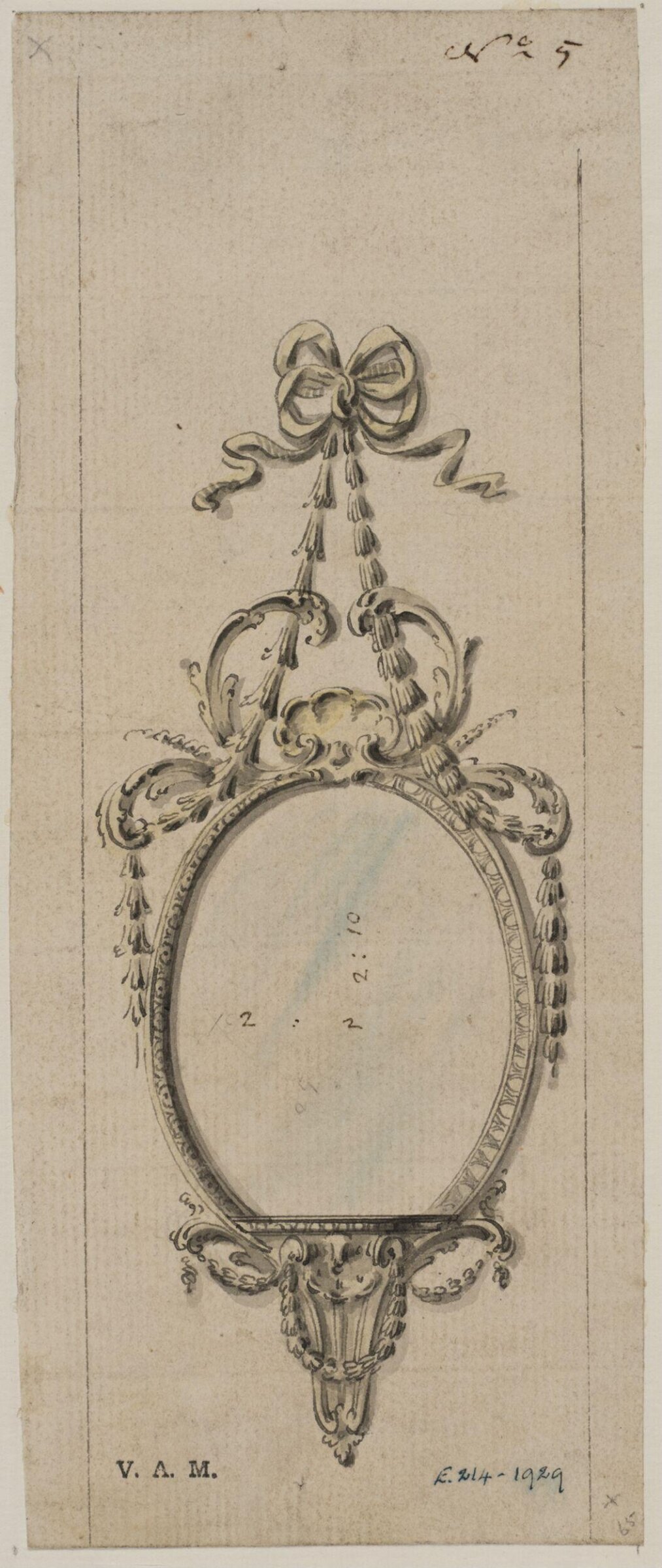 Design for a pier-glass for Lord North from; A Miscellaneous Collection of Original Designs, made, and for the most part executed, during an extensive Practice of many years in the first line of his Profession, by John Linnell, Upholsterer Carver & Cabinet Maker. Selected from his Portfolios at his Decease, by C. H. Tatham Architect. AD 1800., John Linnell, late 18th century