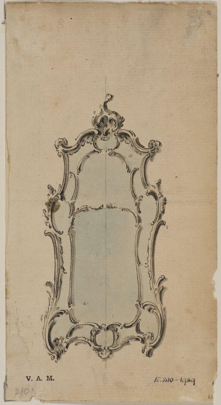 Design for a pier-glass from; A Miscellaneous Collection of Original Designs, made, and for the most part executed, during an extensive Practice of many years in the first line of his Profession, by John Linnell, Upholsterer Carver & Cabinet Maker. Selected from his Portfolios at his Decease, by C. H. Tatham Architect. AD 1800. top image