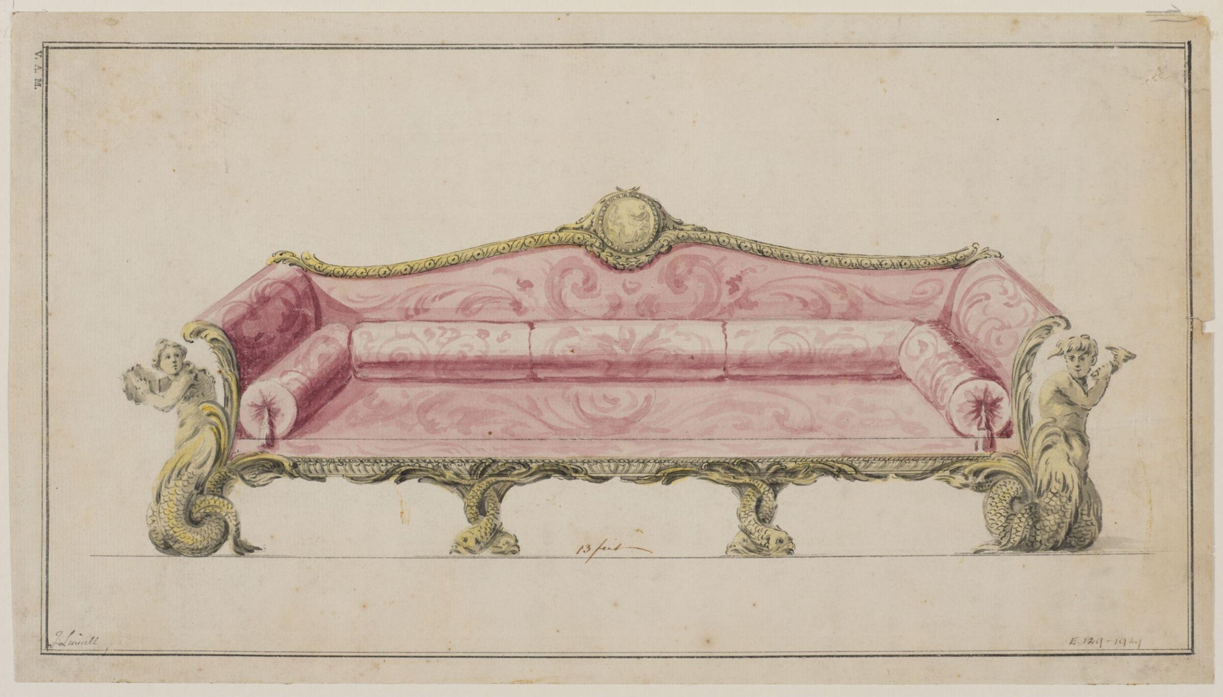 A Miscellaneous Collection of Original Designs, made, and for the most part executed, during an extensive Practice of many years in the first line of his Profession, by John Linnell, Upholsterer Carver & Cabinet Maker. Selected from his Portfolio's at his Decease, by C. H. Tatham Architect. AD 1800., John Linnell, c. 1762