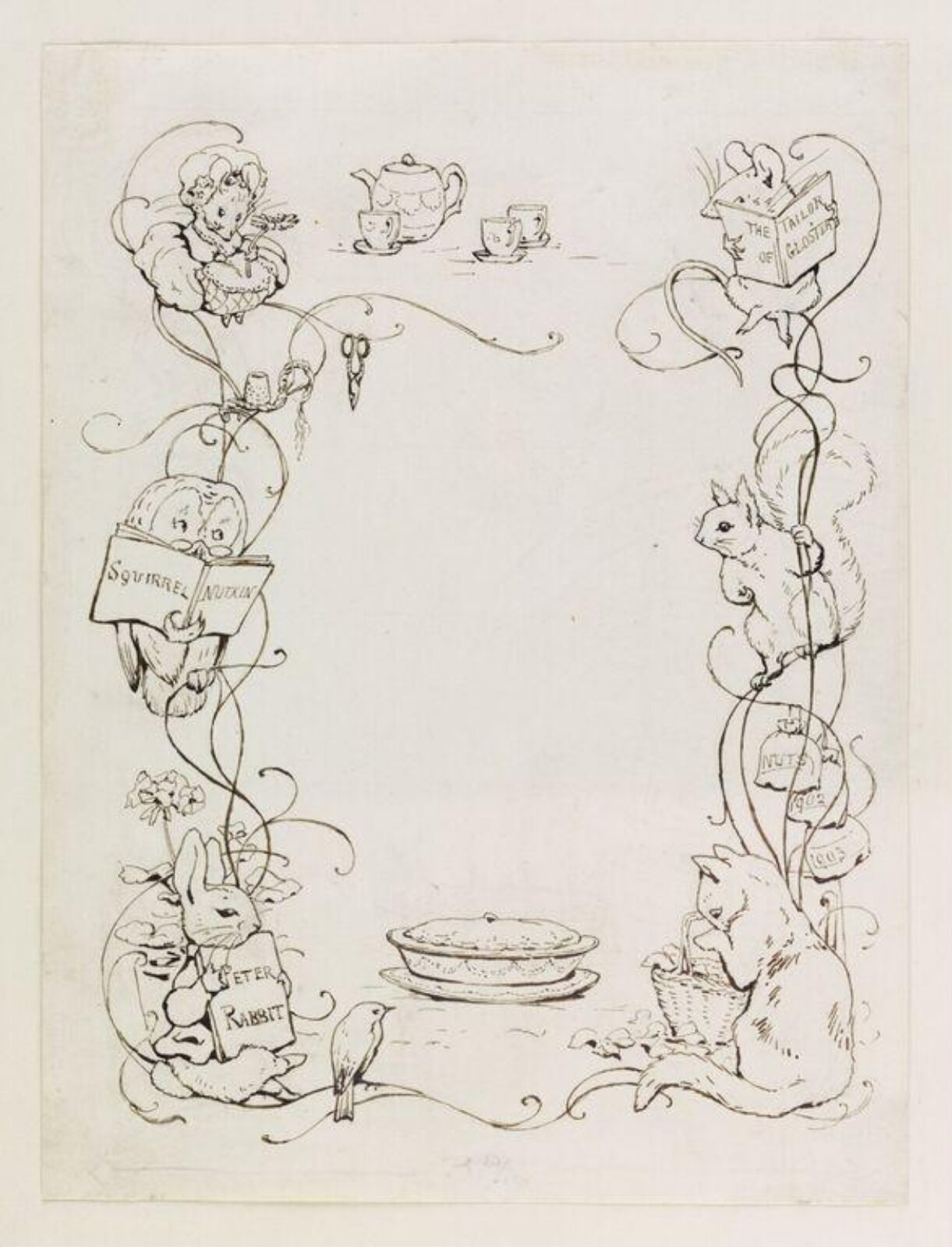 drawing, Beatrix Potter, ca. 1902