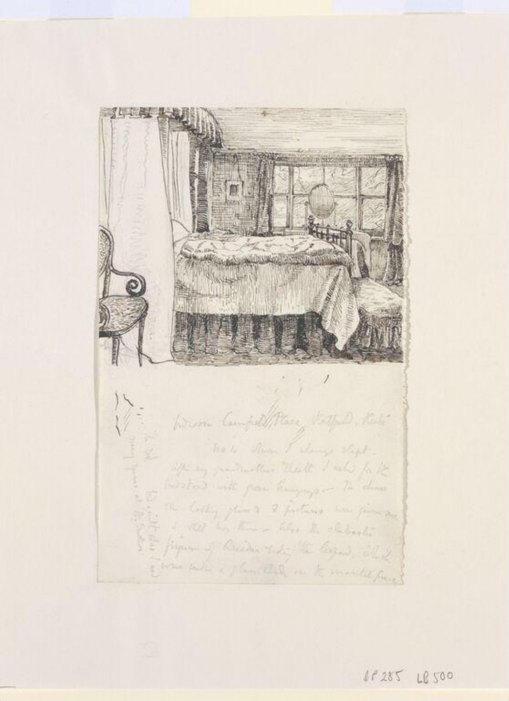Bedroom. Camfield Place. Hatfield. Herts., Beatrix Potter, 1882-1888