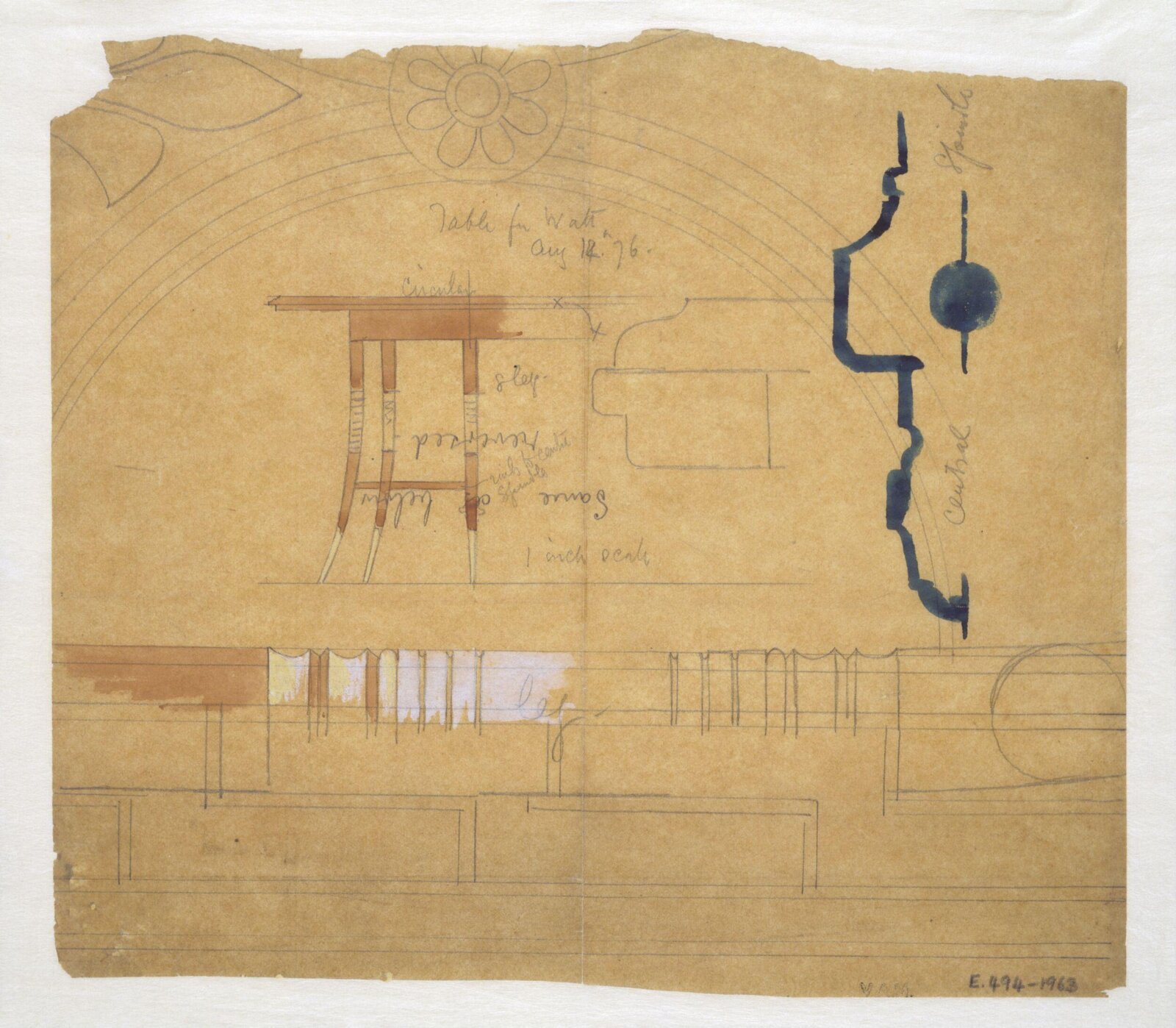 Drawing, Edward William Godwin, August 14th 1876