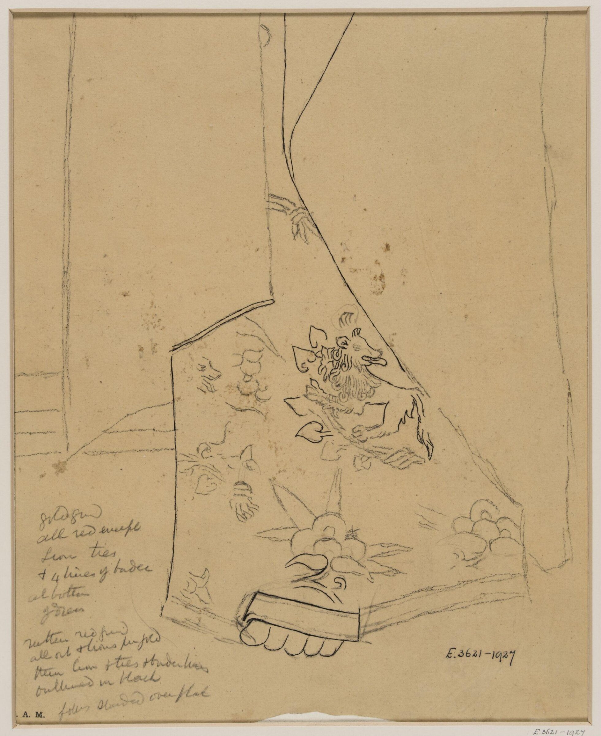Drawing of a rood screen, James Richardson Holliday, first quarter 20th century