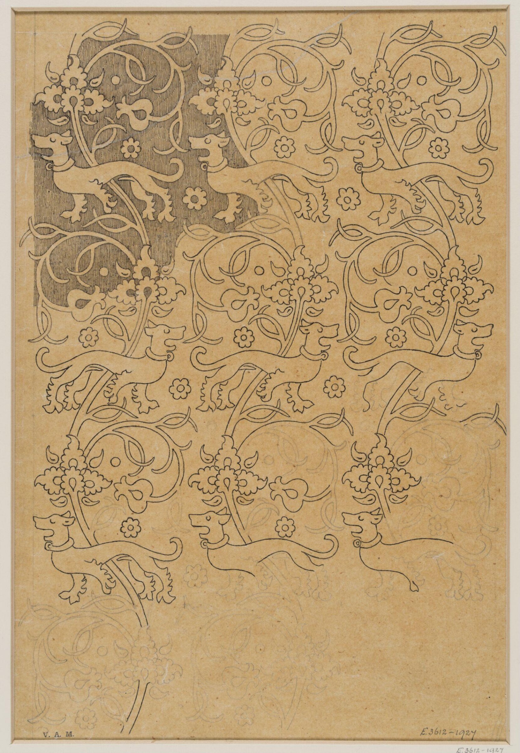 Drawing of a rood screen, James Richardson Holliday, first quarter 20th century