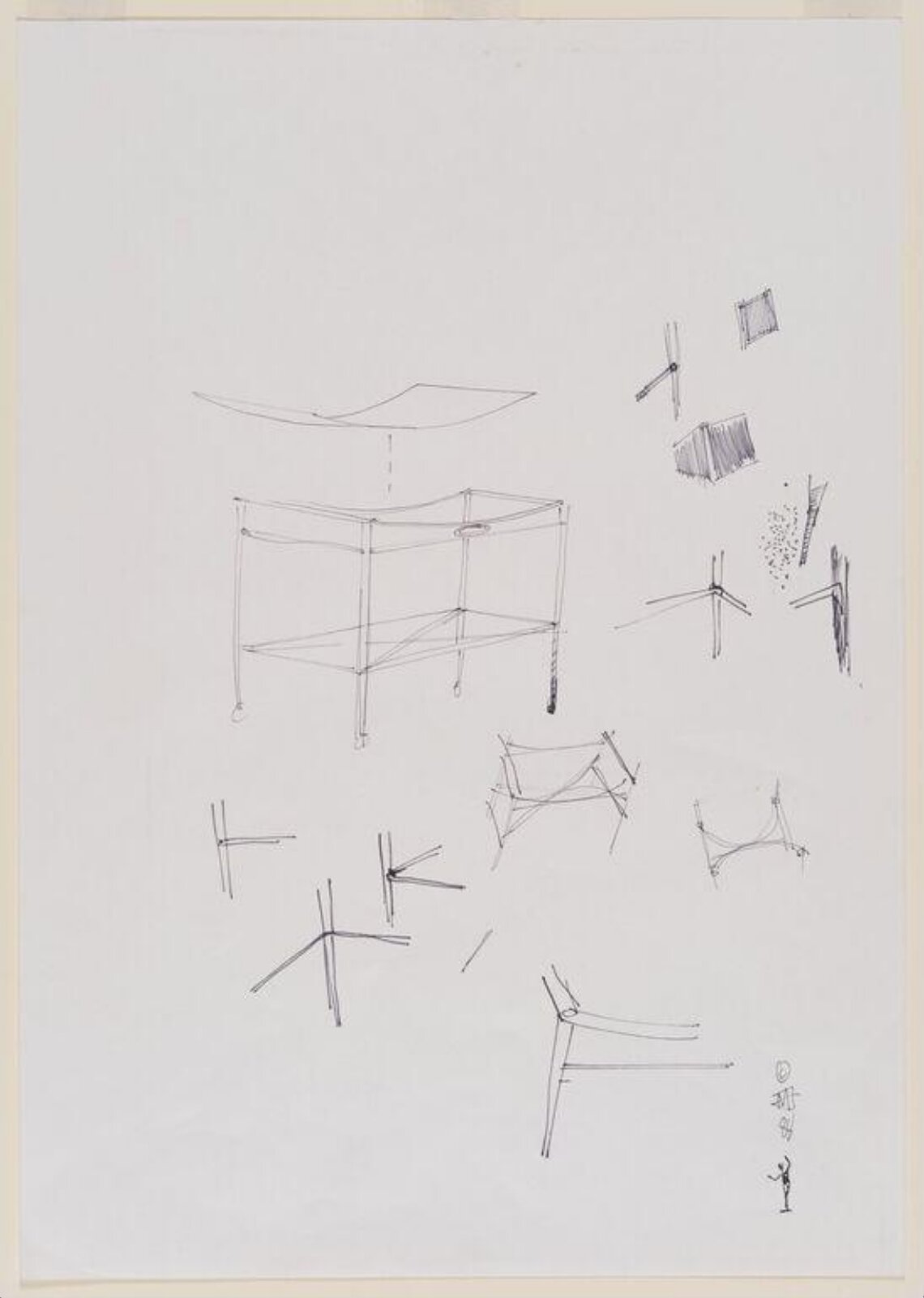 Preparatory sketches for Studio Collection stool, Nick Allen, 1988