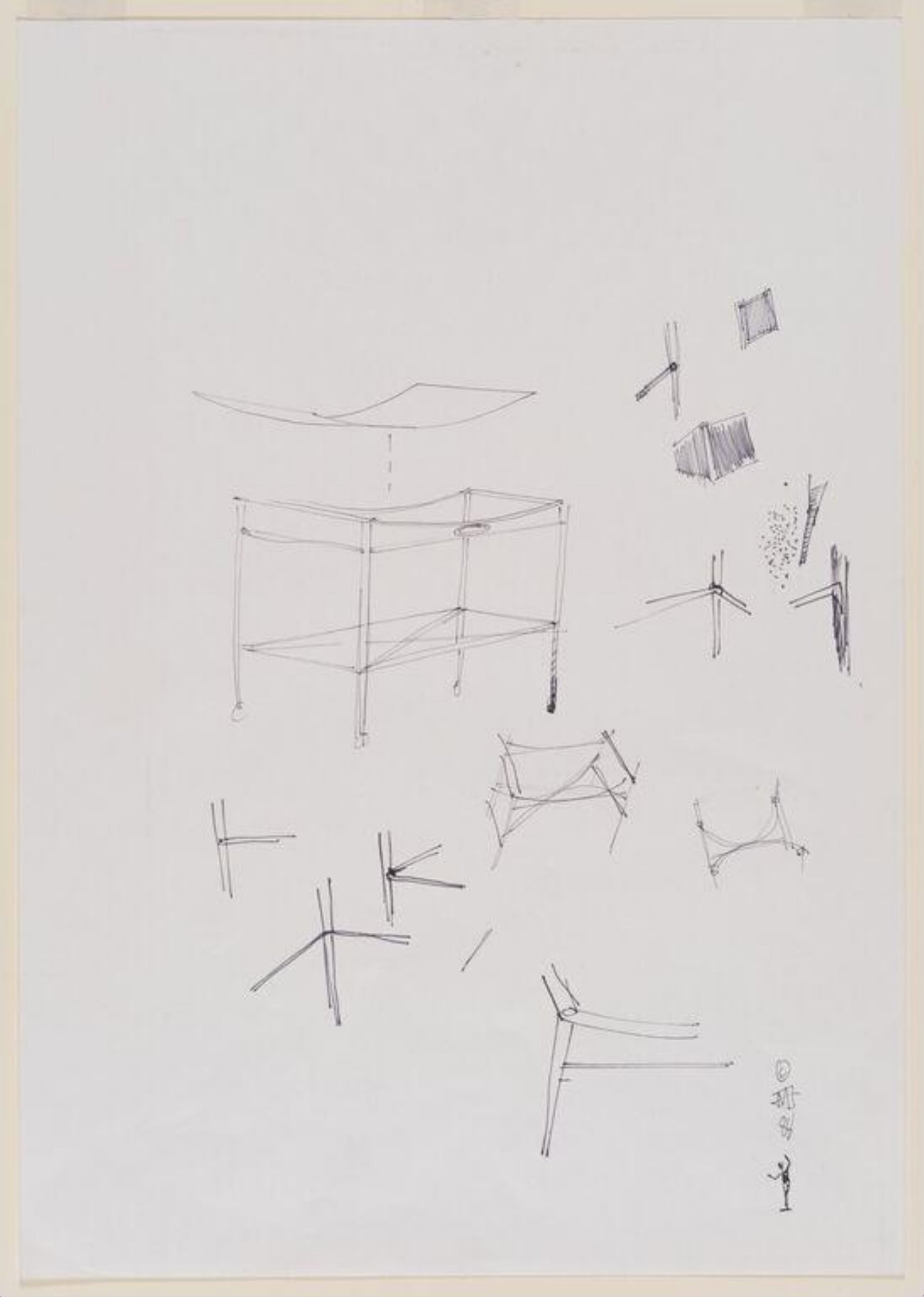 Preparatory sketches for Studio Collection stool, Nick Allen, 1988