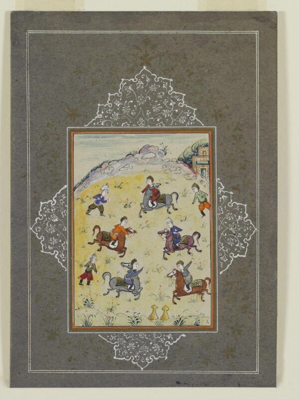 Watercolour of a polo match